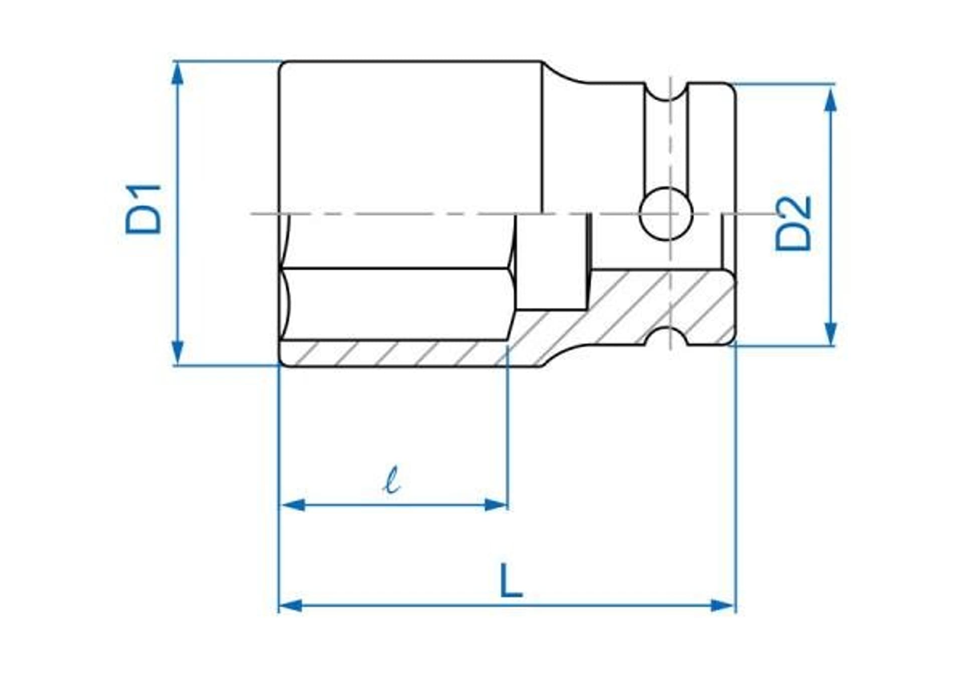 

NASADKA KRÓTKA UDAROWA CIENKOŚCIENNA 1/2" 21mm x 52mm, 6-kąt King Tony