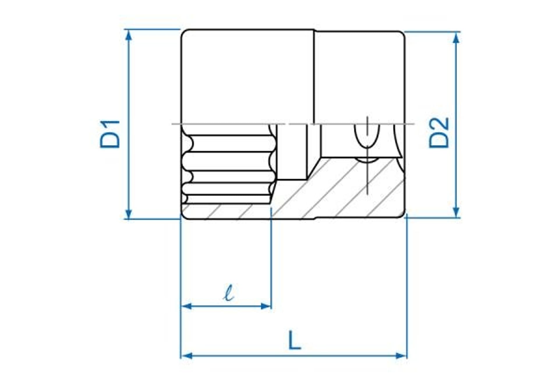 

NASADKA KRÓTKA 3/8" CALOWA 11/16" x 29mm 12-kąt. Cr-V King Tony