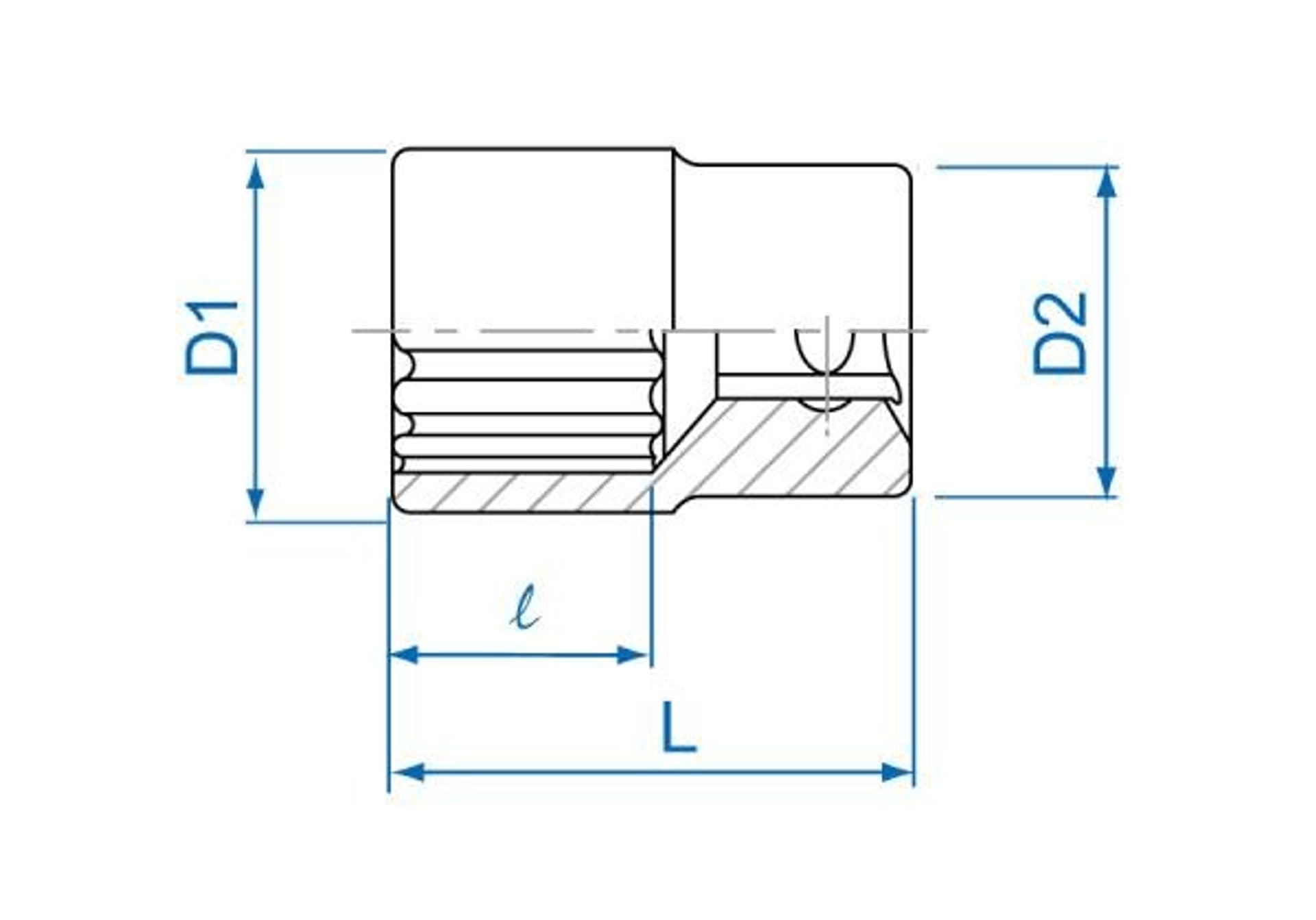 

NASADKA KRÓTKA 1/4" 3/8" x 24mm, 12-kąt. Cr-V King Tony