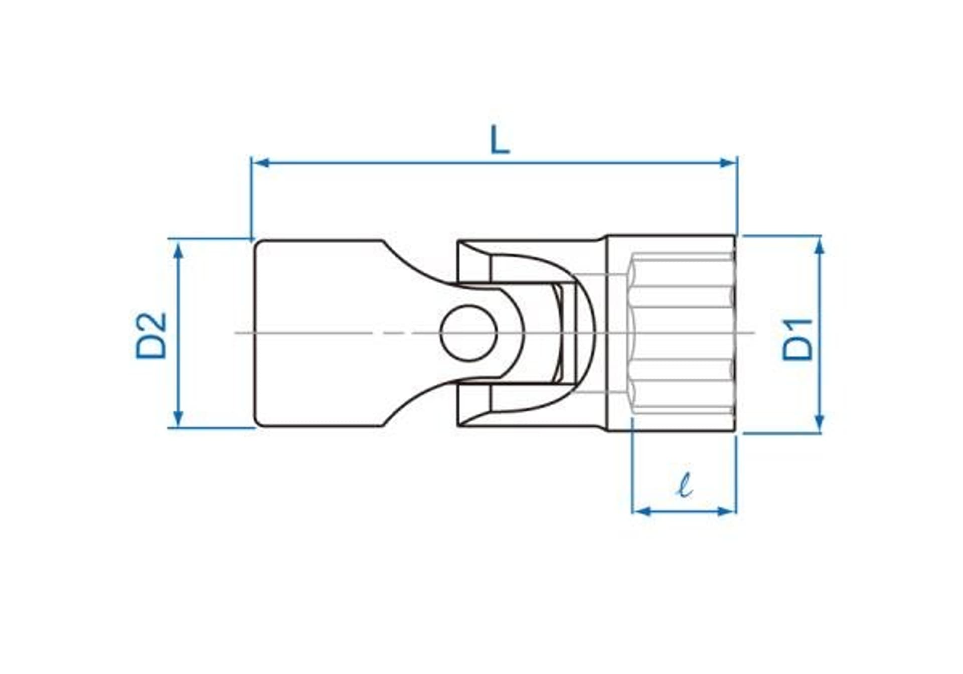 

NASADKA KRÓTKA Z PRZEGUBEM 3/8" 13mm x 48mm, 12-kąt, CHROM King Tony