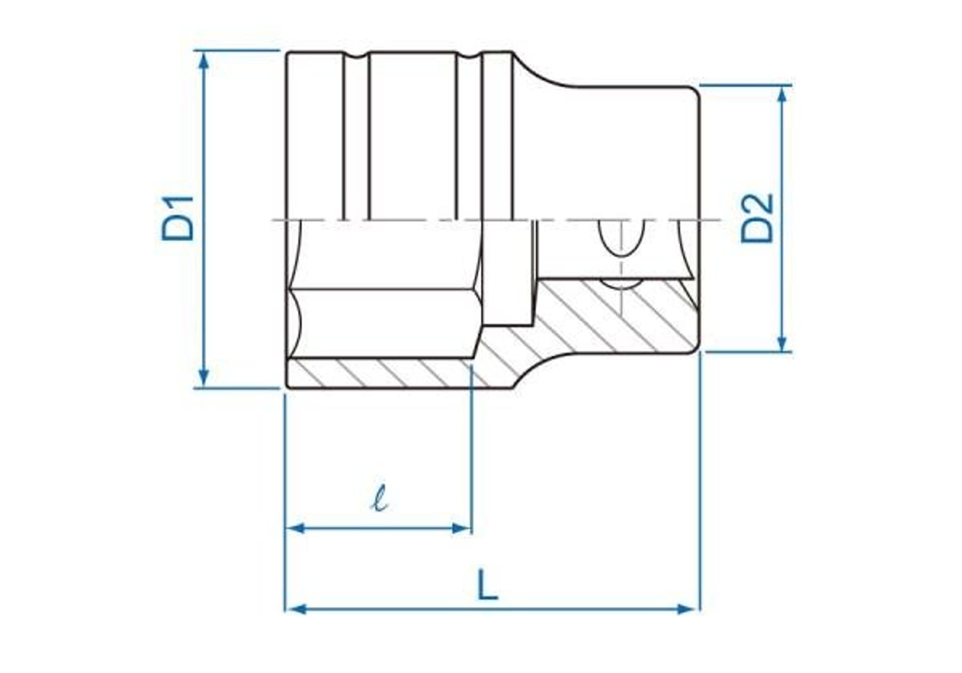 

NASADKA KRÓTKA 1/2" 12mm x 38mm, 6-kąt. Cr-v King Tony