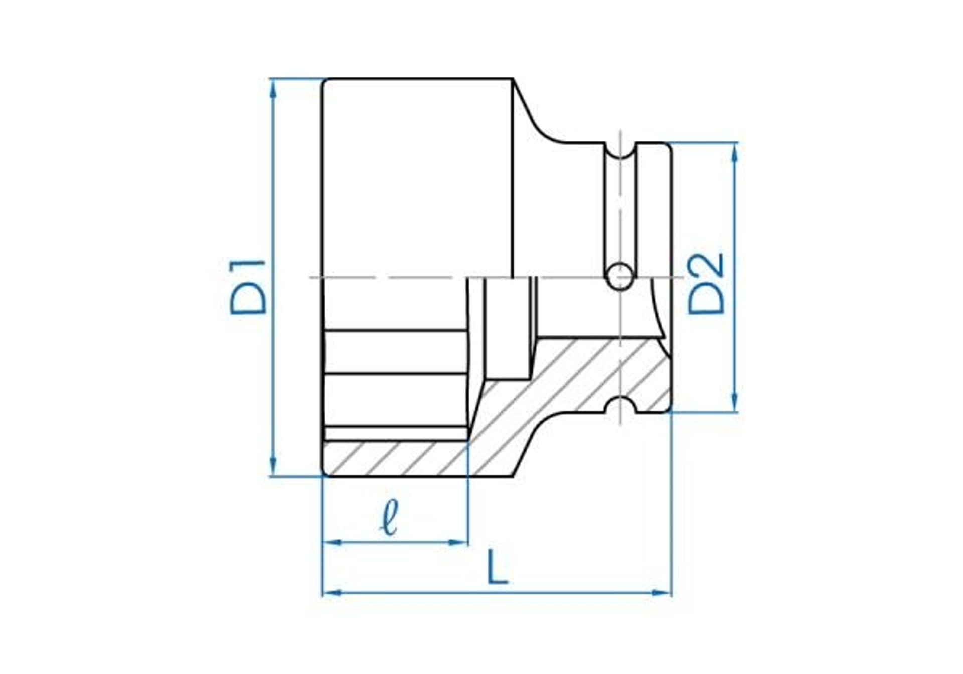 

NASADKA KRÓTKA UDAROWA 1-1/2" 38mm x 80mm, 6-kąt King Tony