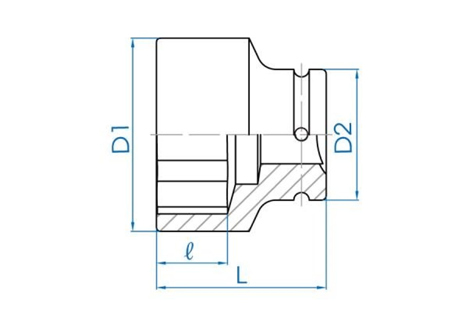 

NASADKA KRÓTKA UDAROWA 1-1/2" 41mm x 80mm, 6-kąt King Tony