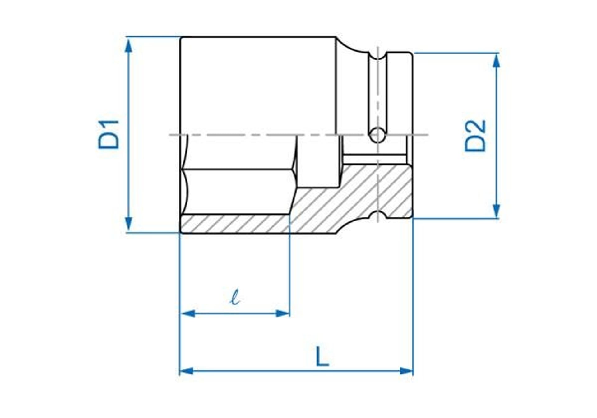

NASADKA DŁUGA UDAROWA 1" 34mm x 92mm, 6-kąt King Tony