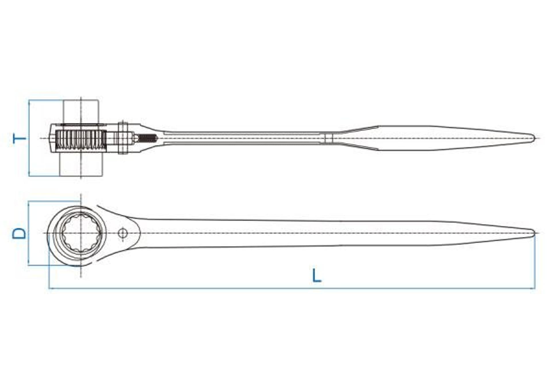 

DWUSTRONNY KLUCZ NASADKOWY Z GRZECHOTKĄ 14x17mm, DŁ. 280mm King Tony