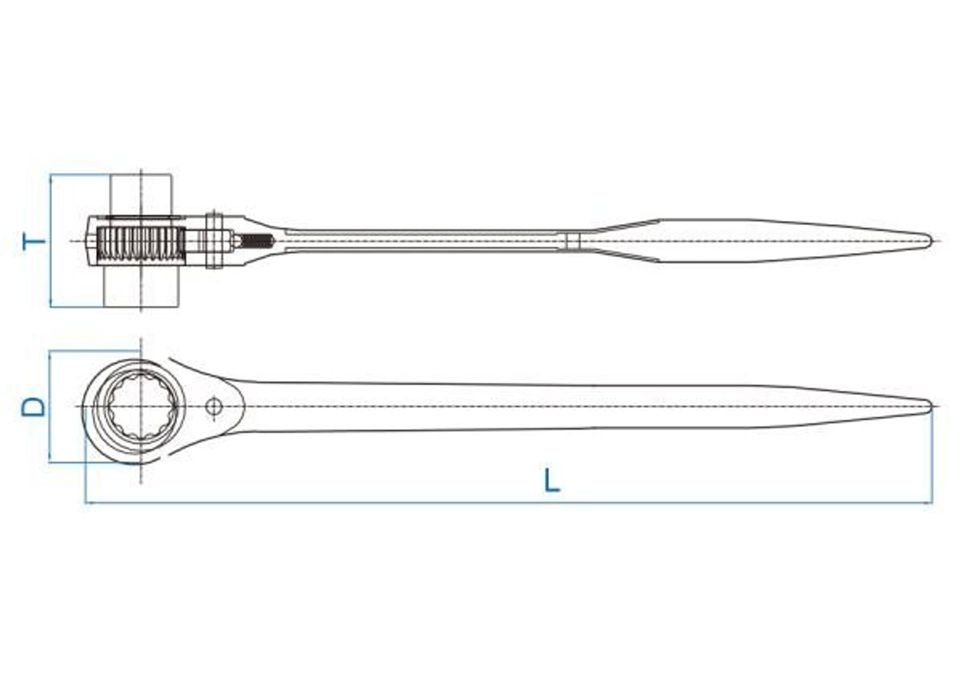 

DWUSTRONNY KLUCZ NASADKOWY Z GRZECHOTKĄ 19x22mm (DO RUSZTOWAŃ), DŁ. 320mm King Tony, Do rusztowań)/dł. 320mm king ton