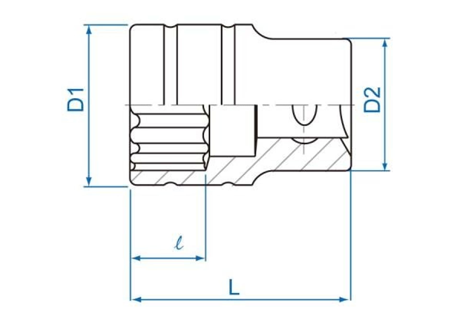 

NASADKA KRÓTKA 1/2" CALOWA 1/2" x 37mm 12-kąt. Cr-v King Tony