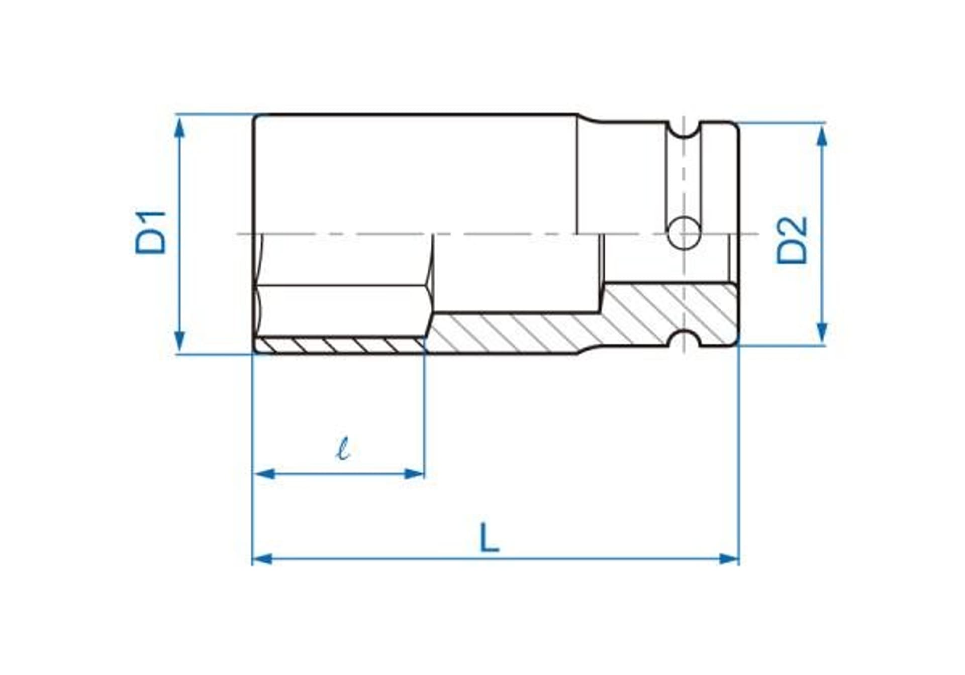 

NASADKA DŁUGA UDAROWA CIENKOŚCIENNA 3/4" 30mm x 90mm, 6-kąt King Tony