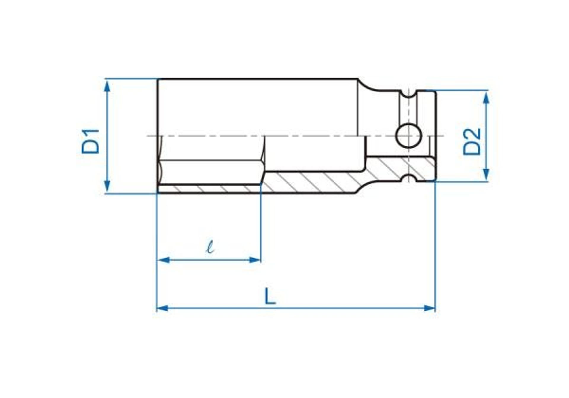 

NASADKA DŁUGA UDAROWA 1/2" 10mm x 80mm, 6-kąt King Tony