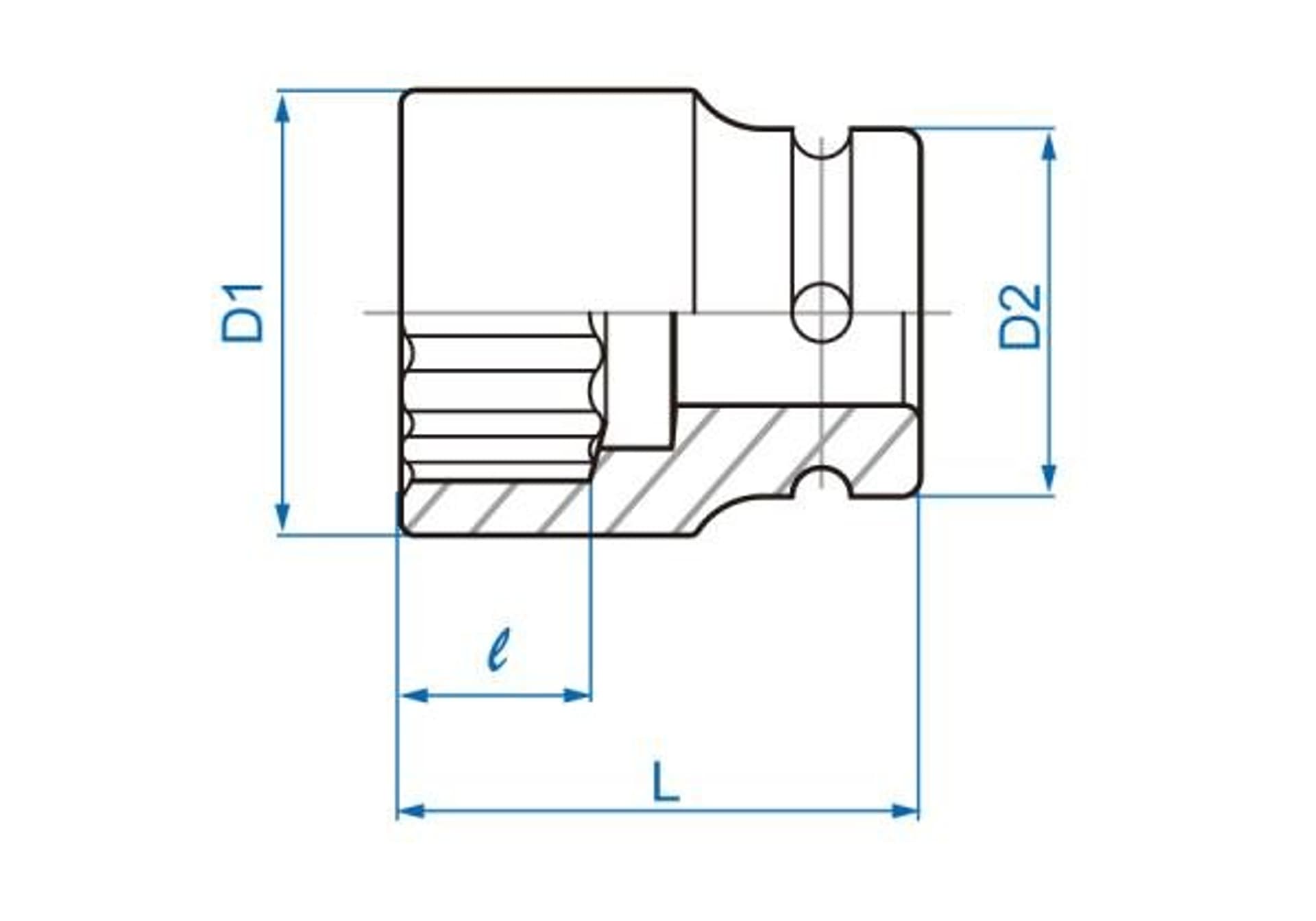 

NASADKA KRÓTKA UDAROWA 3/4" 19mm x 50mm, 12-kąt. King Tony