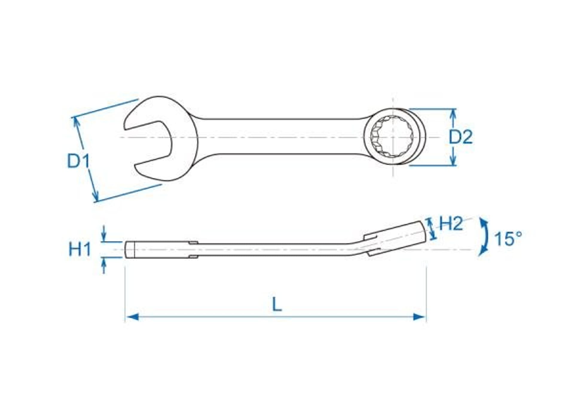 

KLUCZ PŁASKO-OCZKOWY KRÓTKI 10mm x 95mm King Tony