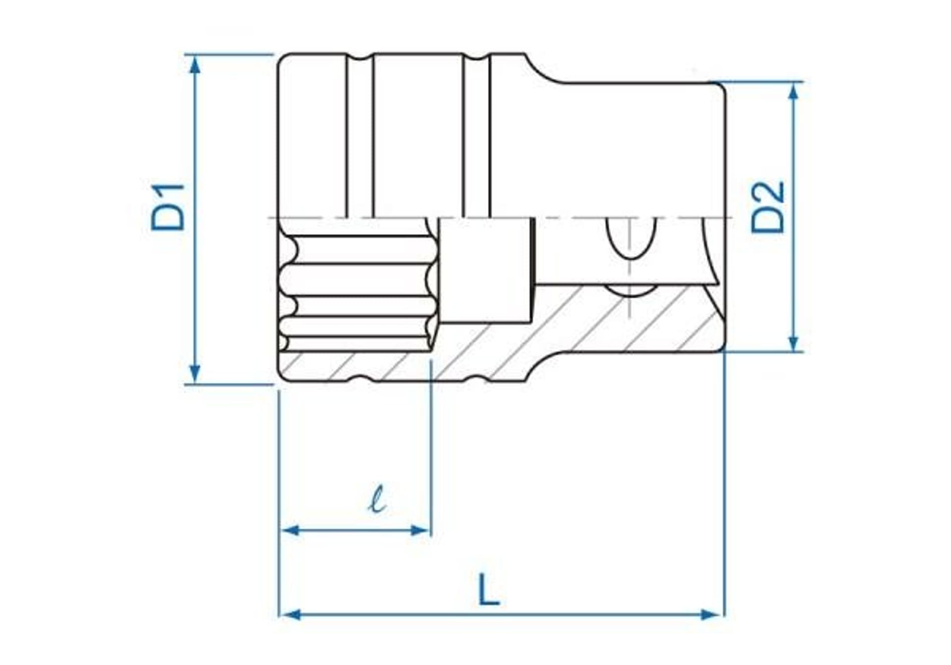 

NASADKA KRÓTKA 1/2" 10mm x 38mm 12-kąt. Cr-v King Tony