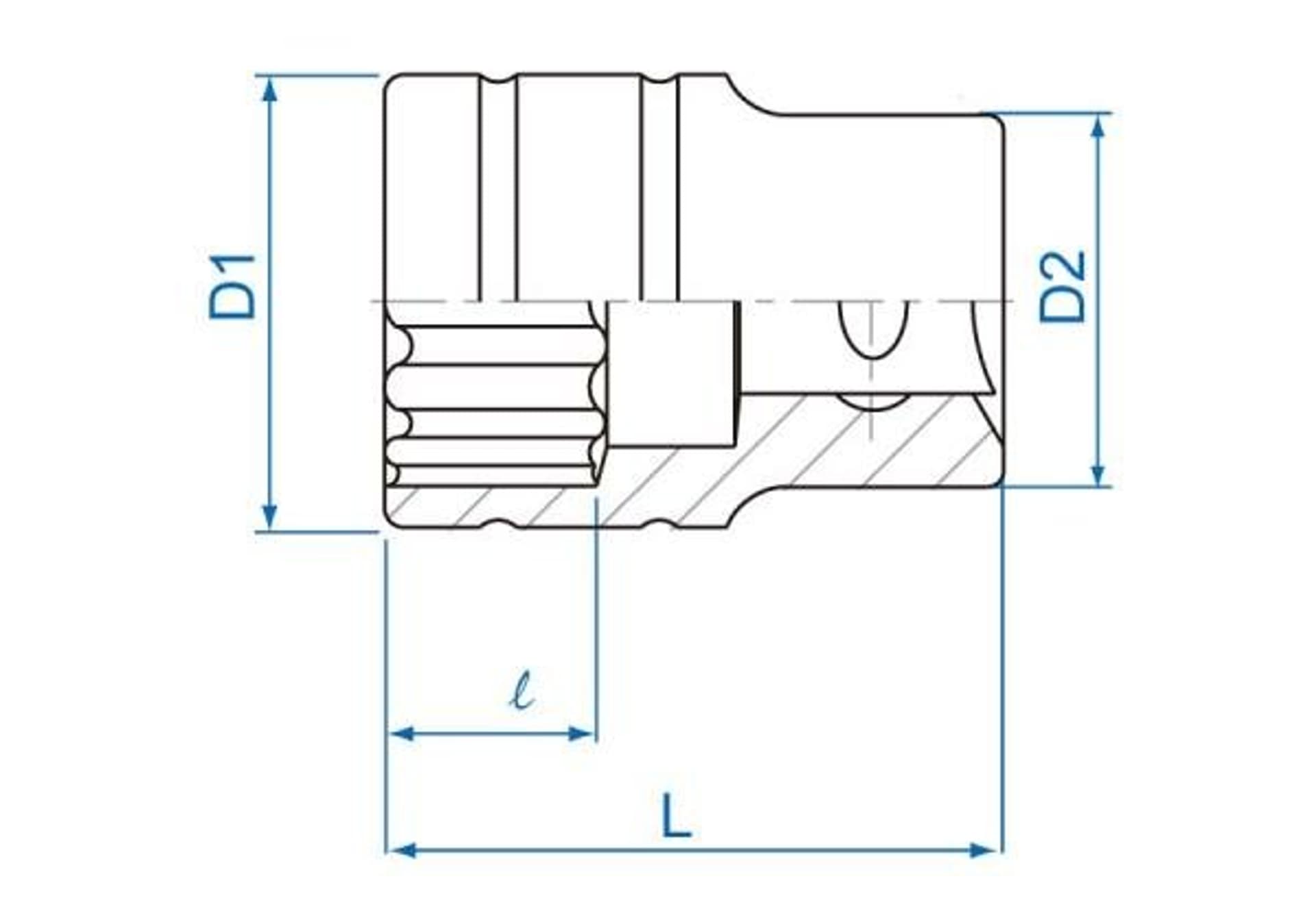 

NASADKA KRÓTKA 1/2" 12mm x 38mm 12-kąt. Cr-v King Tony