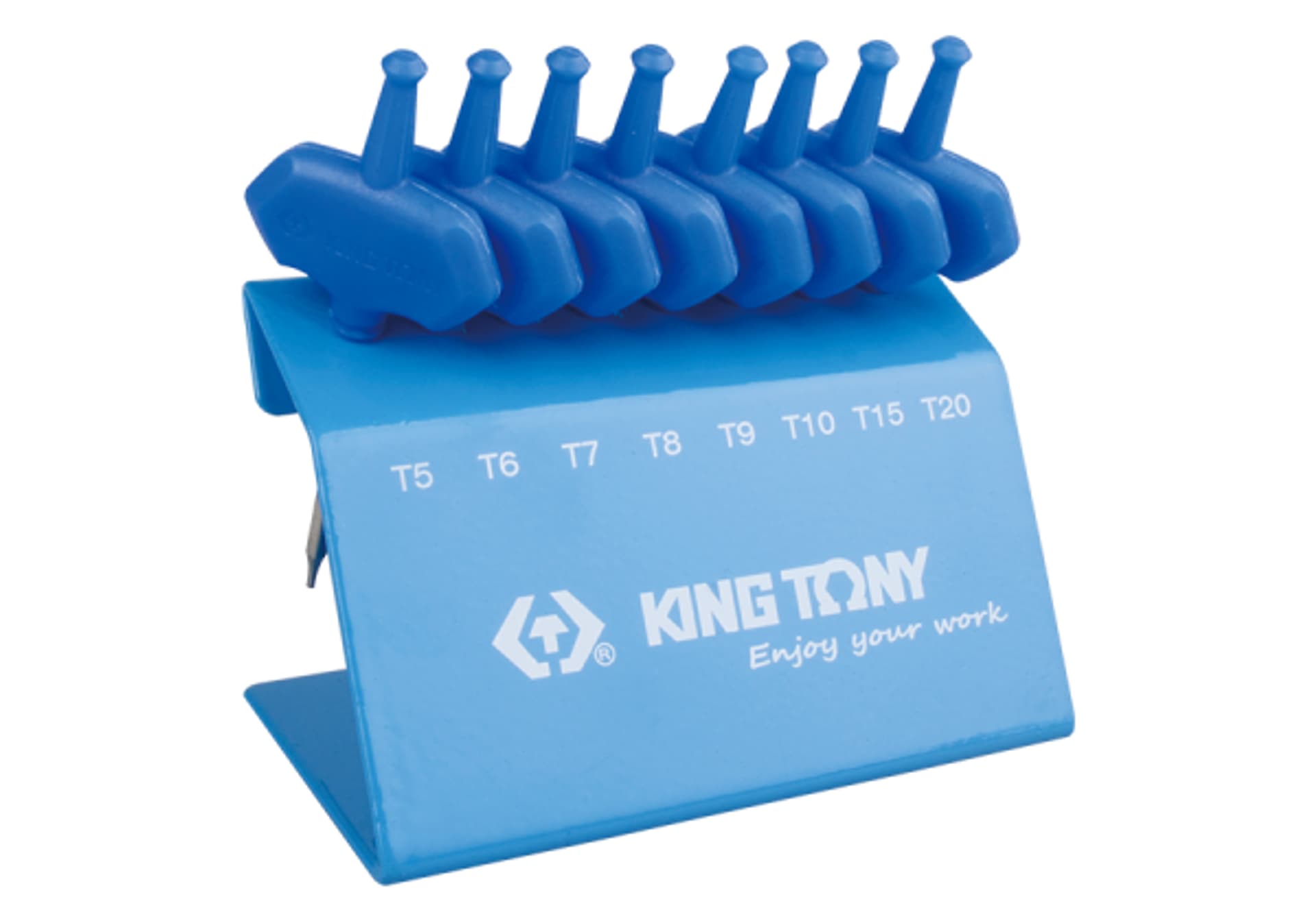 

ZESTAW IMBUSÓW Z UCHWYTEM "T" 8szt. 1153A TORX T5 - T20, STOJAK King Tony