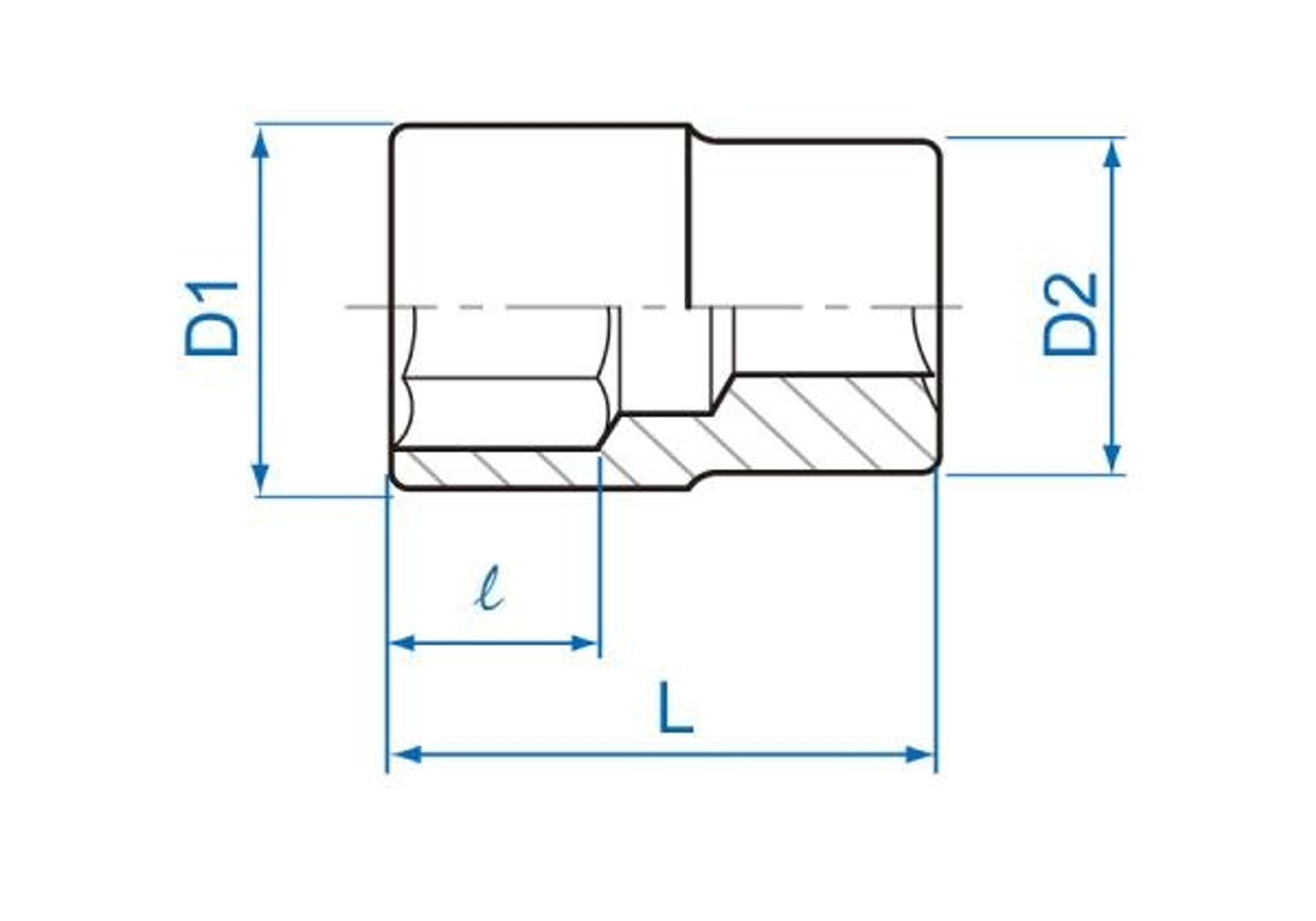 

NASADKA KRÓTKA 1/4" CALOWA 11/32" x 24,5mm 6-kąt. Cr-V King Tony