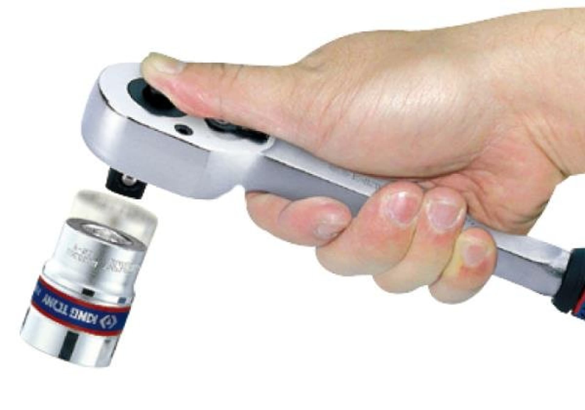

GRZECHOTKA Z PRZYCISKIEM 1/2" 32 ZĘBY 250mm UCHWYT GUMOWY King Tony