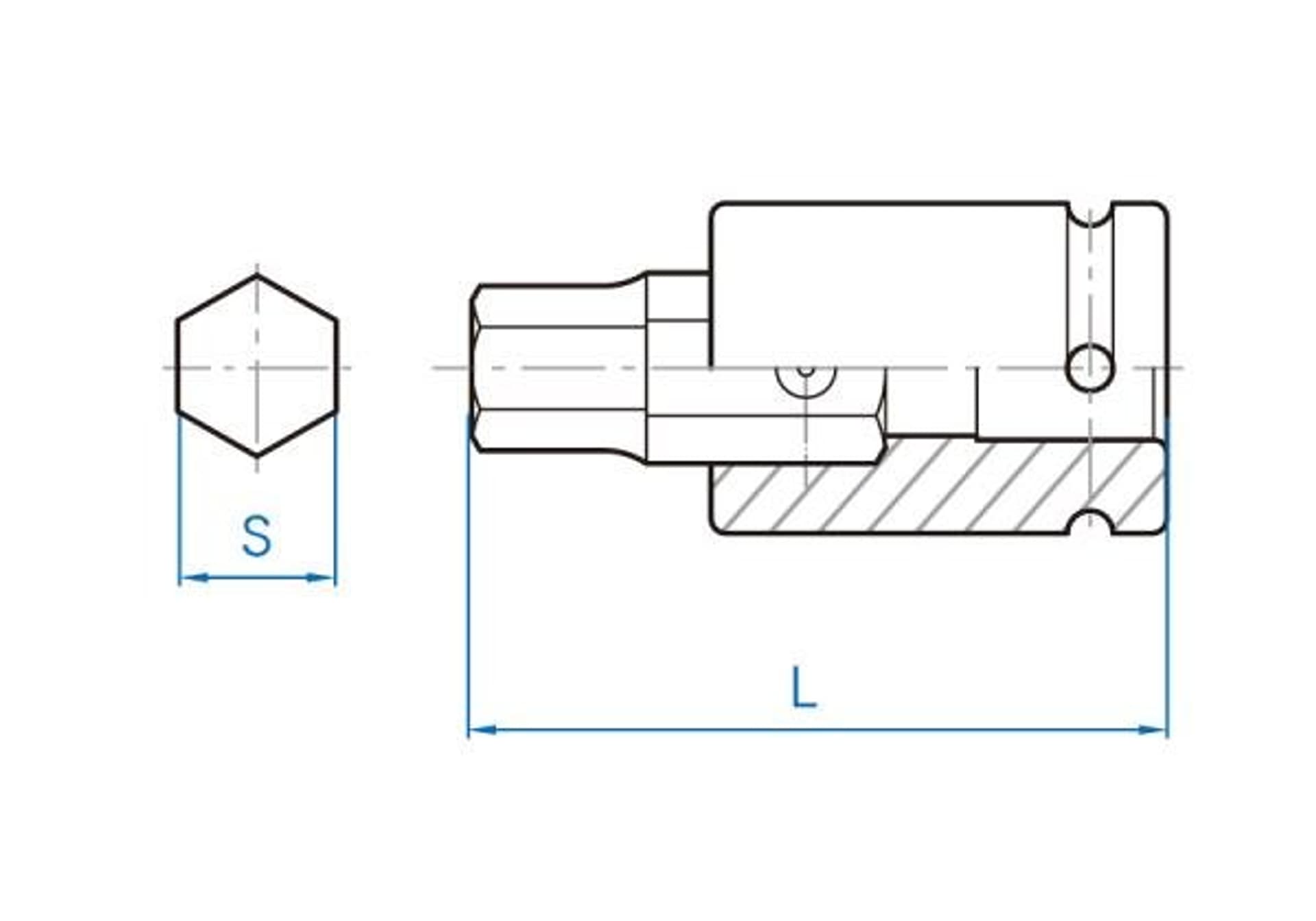 

NASADKA UDAROWA Z KOŃCÓWKĄ HEX 3/4" 14mm x 77mm King Tony