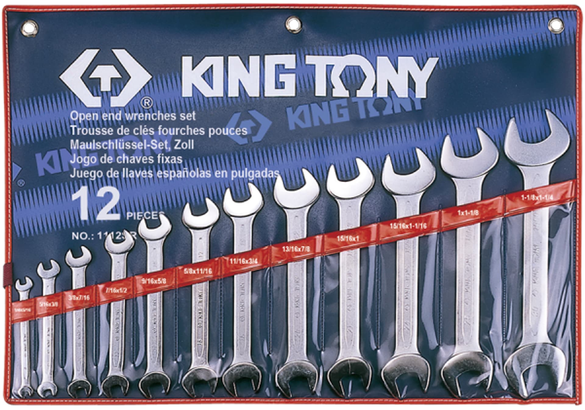 

ZESTAW KLUCZY PŁASKICH 12cz. CALOWYCH 1/4 - 1.1/4" ETUI King Tony