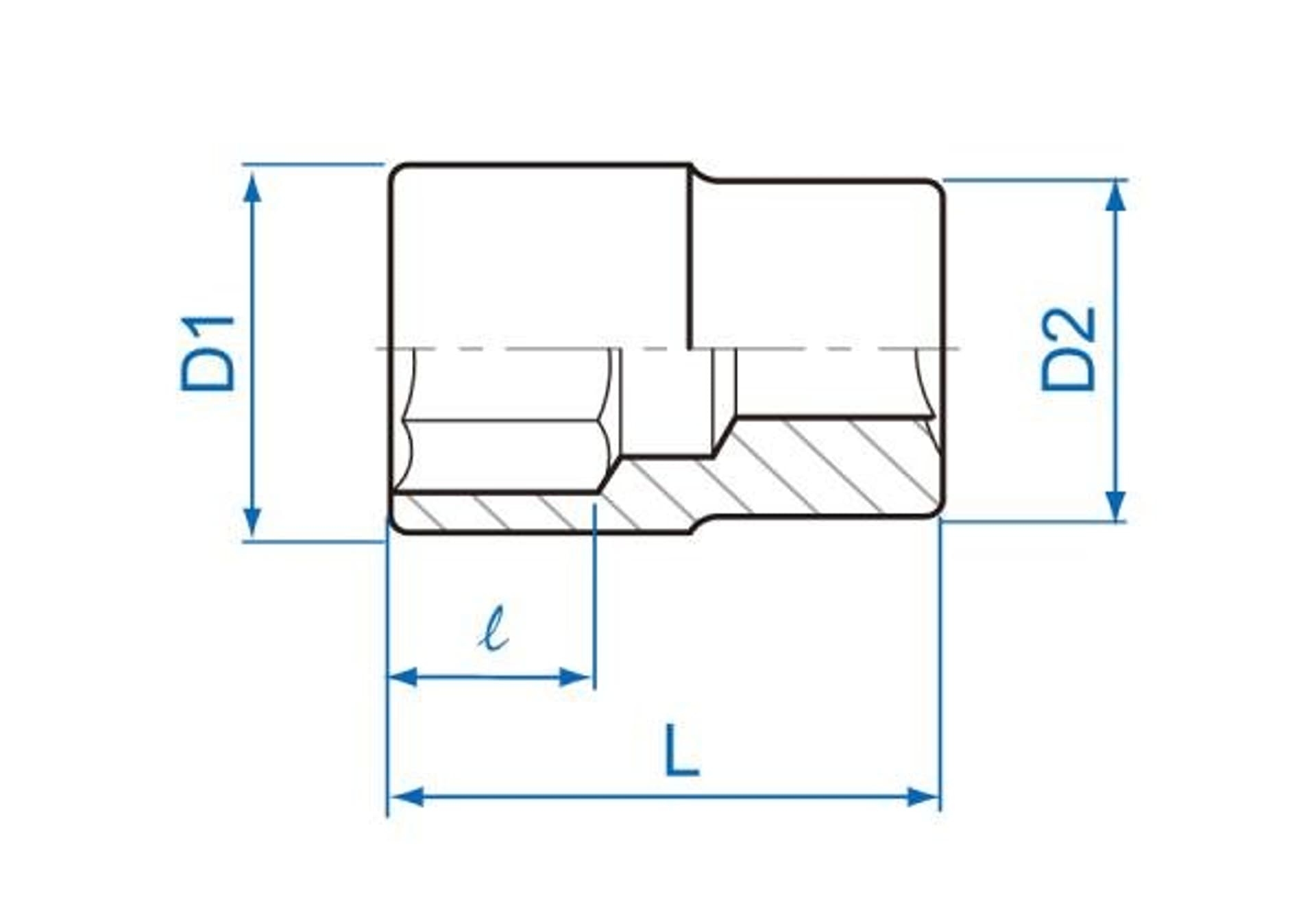 

NASADKA KRÓTKA 1/4" 13mm x 24,5mm, 6-kąt. Cr-V King Tony