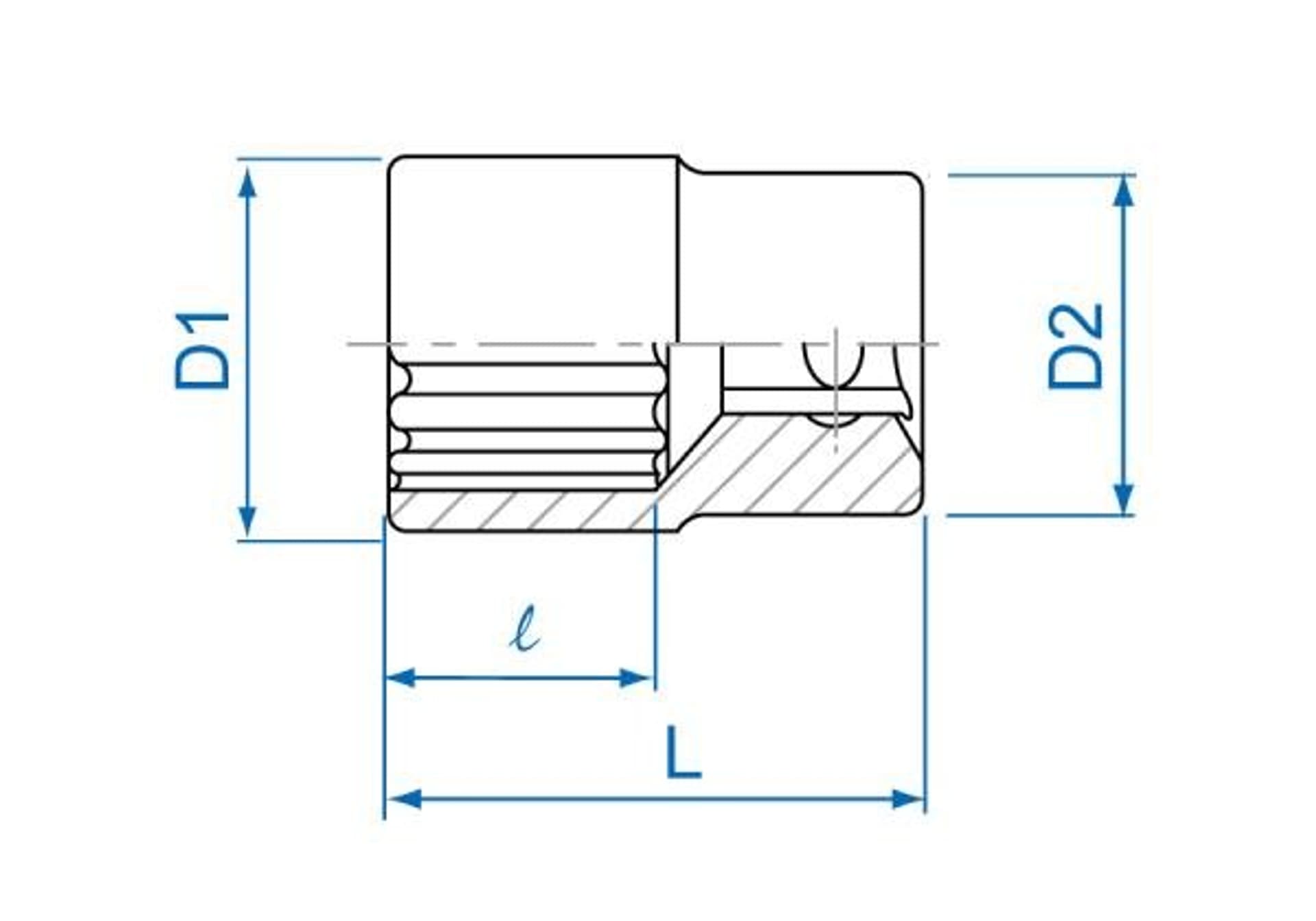 

NASADKA KRÓTKA 1/4" 12mm x 24mm, 12-kąt. Cr-V King Tony