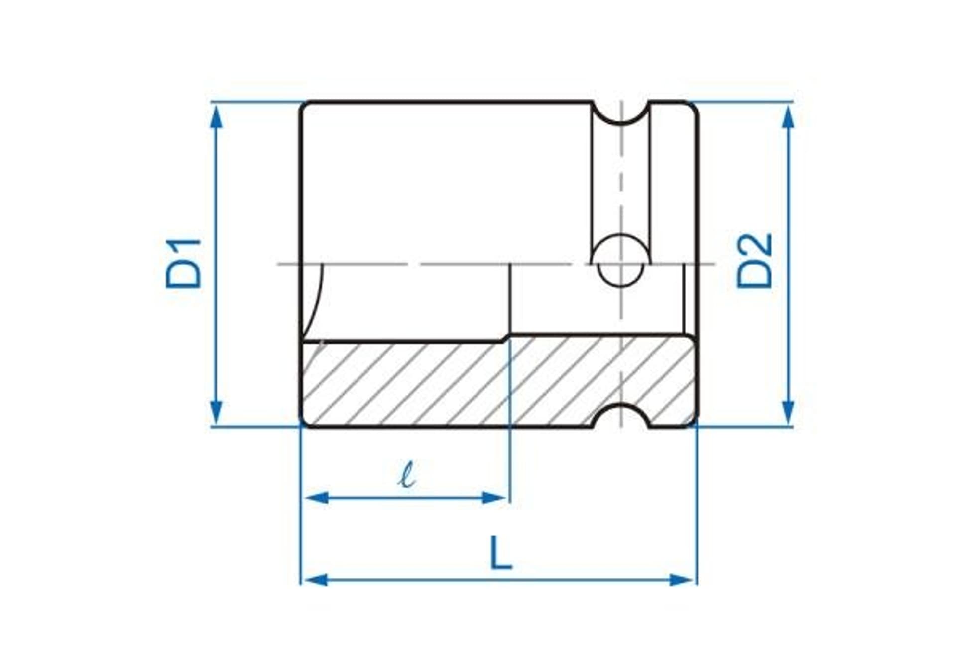 

NASADKA UDAROWA 3/4" 21mm x 53mm, 4-kątna King Tony