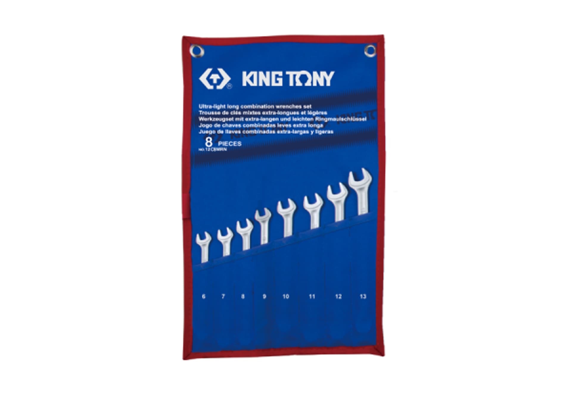 

ZESTAW KLUCZY PŁASKO-OCZKOWYCH DŁUGICH 8cz. 6 - 13mm, ETUI King Tony