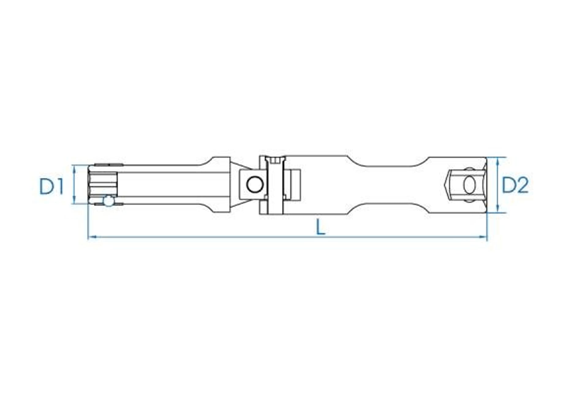

NASADKA Z PRZEGUBEM 3/8" 12mm x 120mm, DO ŚWIEC ŻAROWYCH, CHROM King Tony