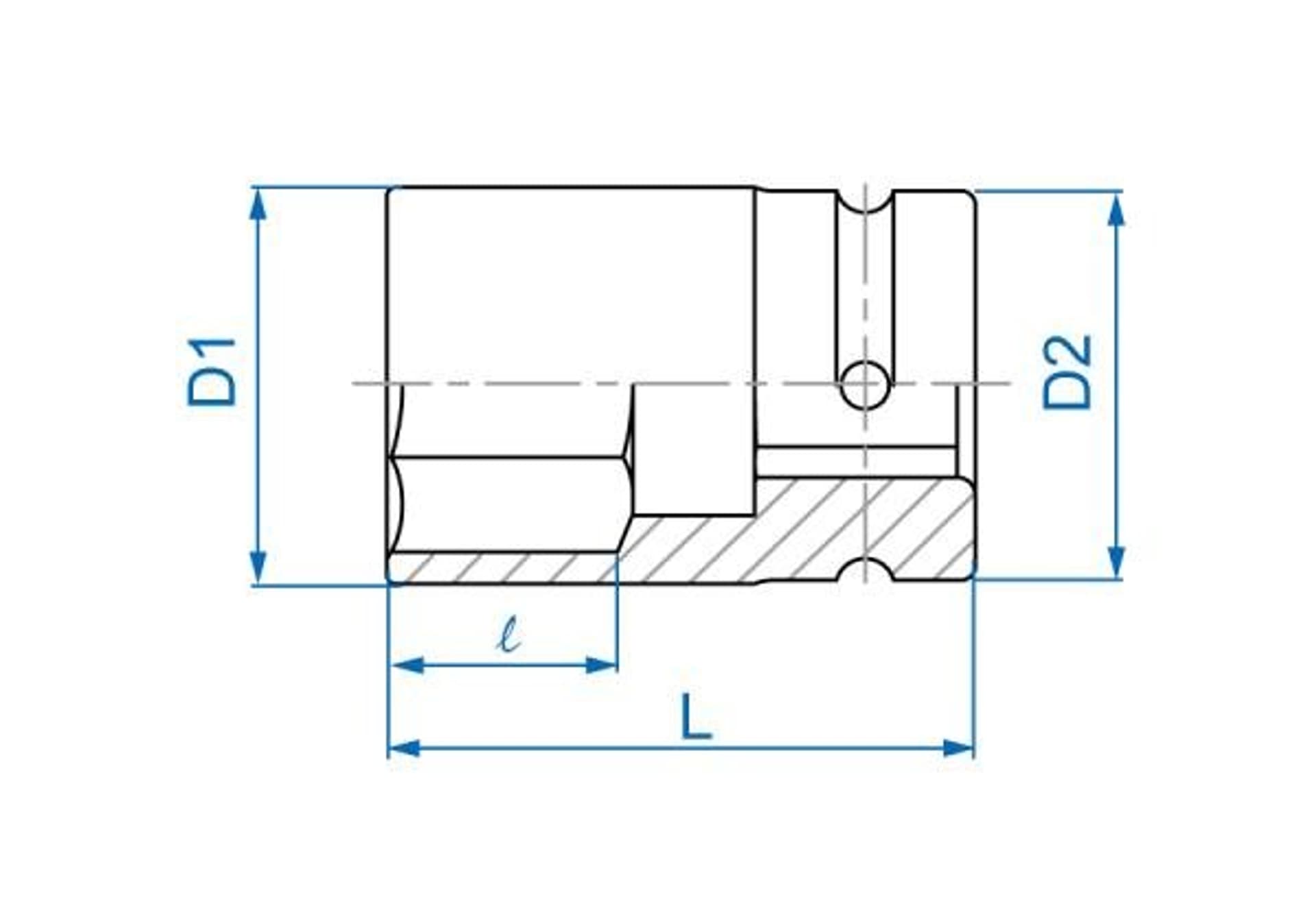 

NASADKA KRÓTKA UDAROWA CIENKOŚCIENNA 1" 33mm x 80mm, 6-kąt King Tony