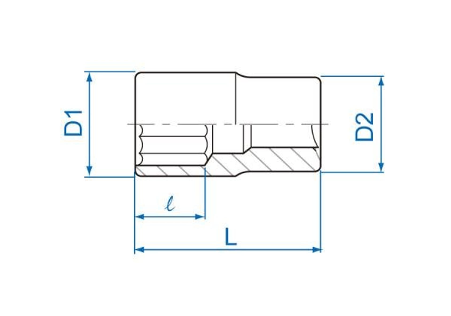 

NASADKA 1/4" 10mm x 24mm, 8-kąt. Cr-V King Tony