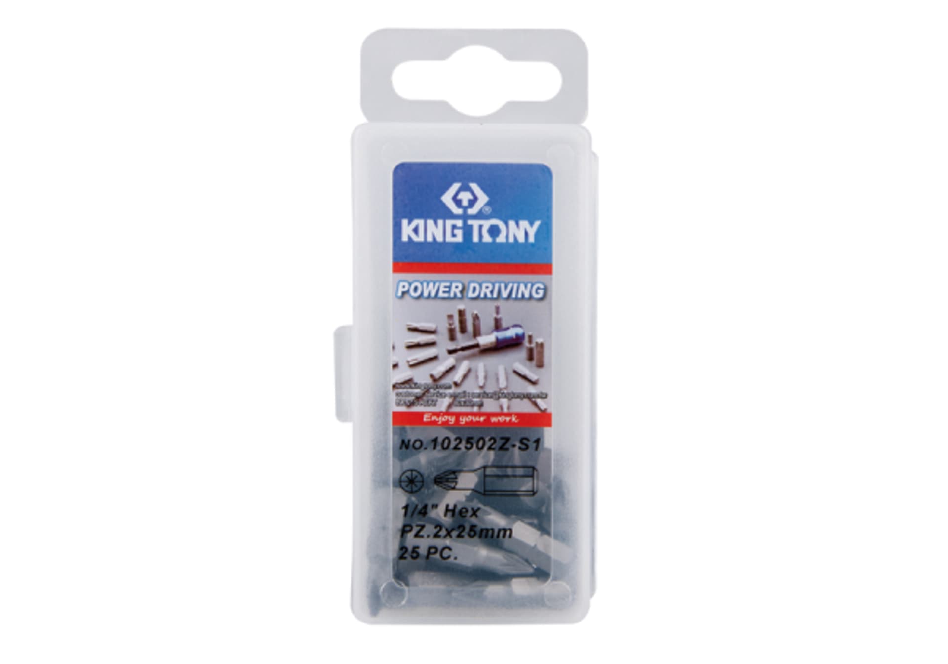 

ZESTAW BITÓW 1/4" POZIDRIV No.2 x 25mm PZ2, 25 SZT. W PUDEŁKU King Tony
