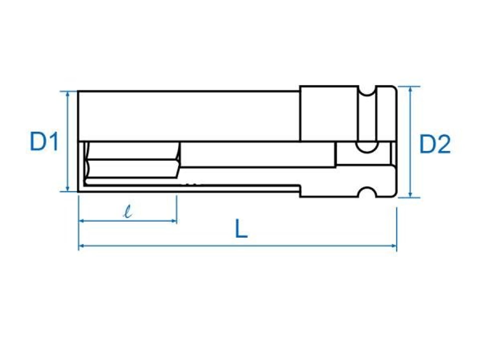 

NASADKA DŁUGA UDAROWA CIENKOŚCIENNA Z TULEJĄ ZABEZPIECZAJĄCĄ 1/2" 19mm x 80mm, 6-kąt, DO ALUFELG King Tony