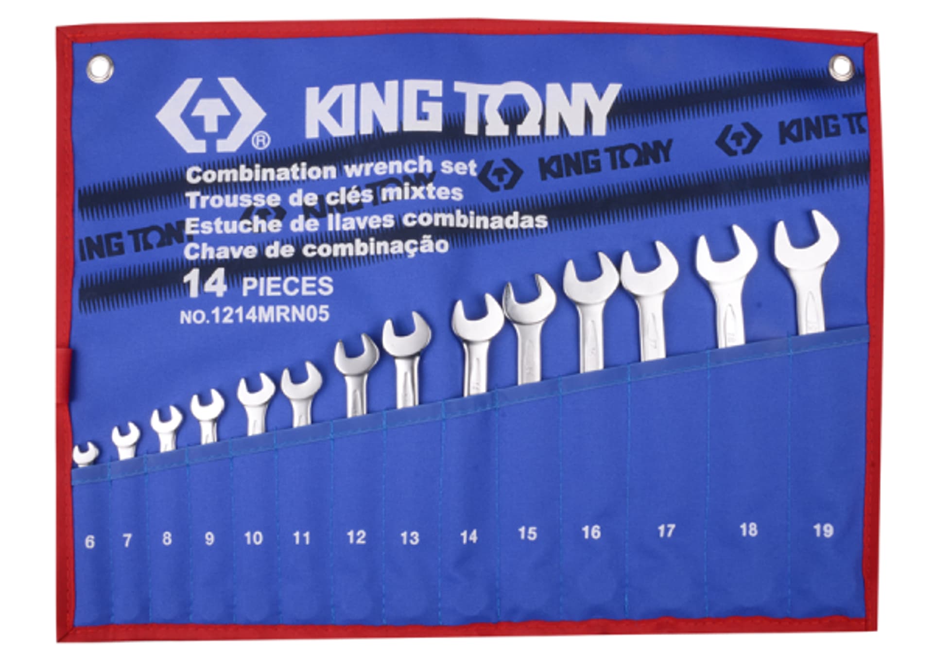 

ZESTAW KLUCZY PŁASKO-OCZKOWYCH 14cz. 6 - 19mm, ETUI King Tony