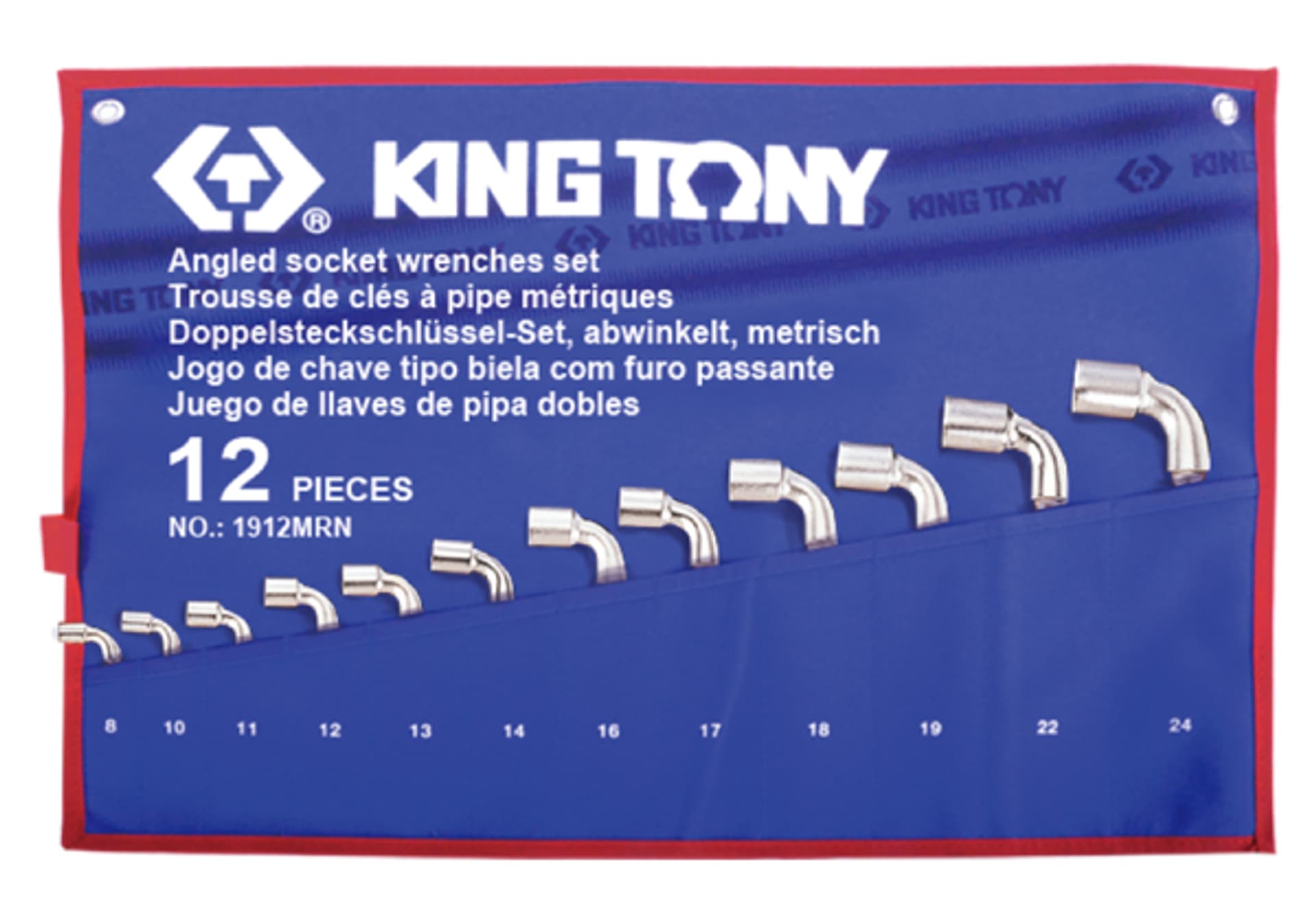 

ZESTAW KLUCZY FAJKOWYCH (2x6-kąt) 12cz. 8 - 24mm, ETUI King Tony, Etui king ton