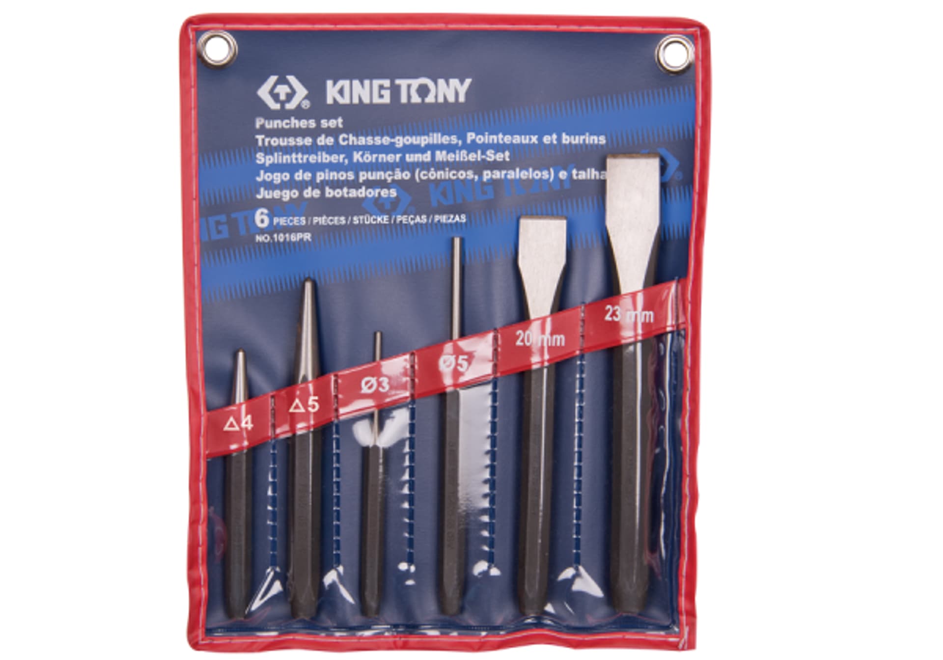 

ZESTAW WYBIJAKÓW I PRZECINAKÓW 6 cz., ETUI King Tony