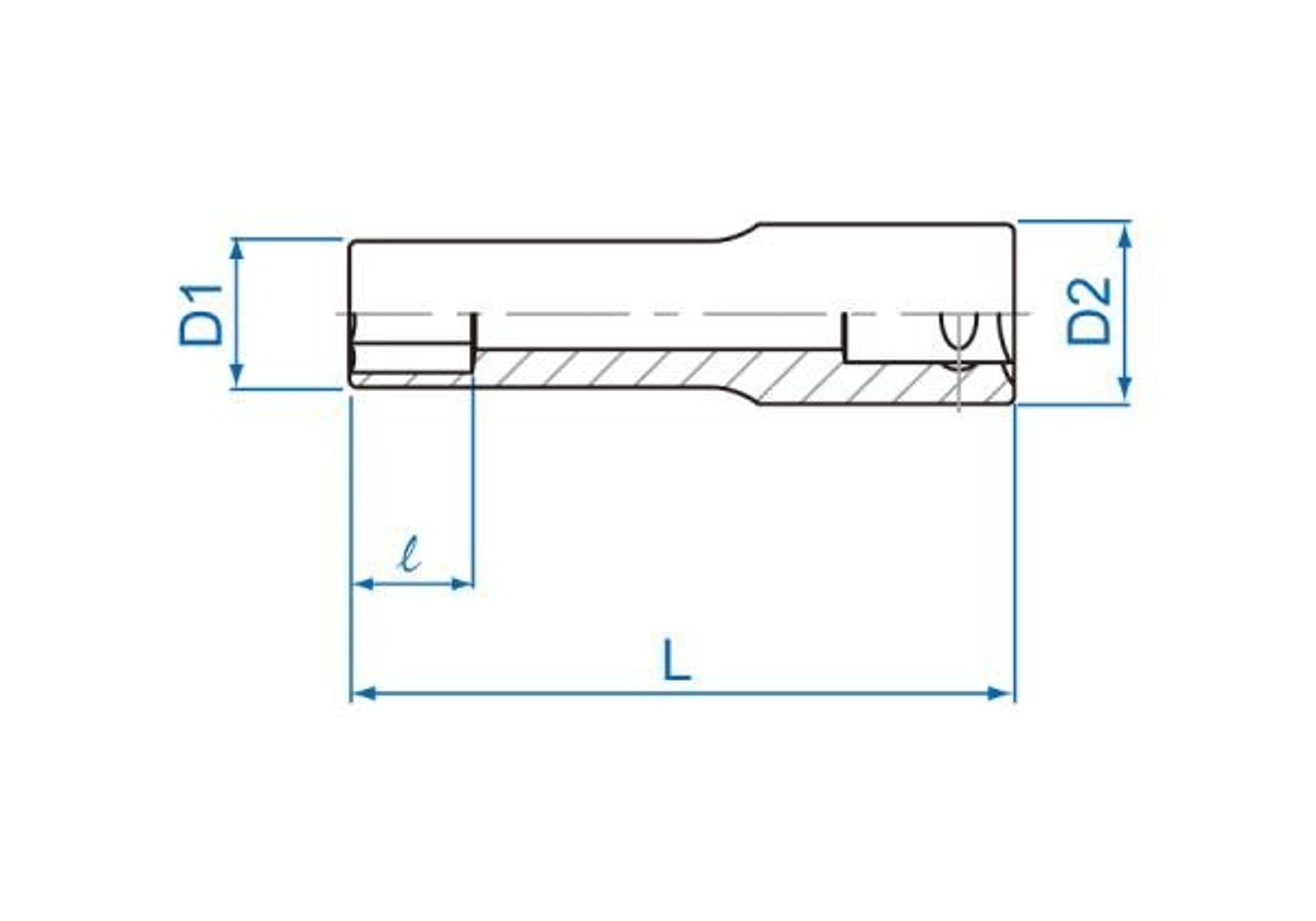 

NASADKA DŁUGA CIENKOŚCIENNA 3/8" 12mm x 65mm 6-kąt, DO ŚWIEC ŻAROWYCH, CHROM King Tony