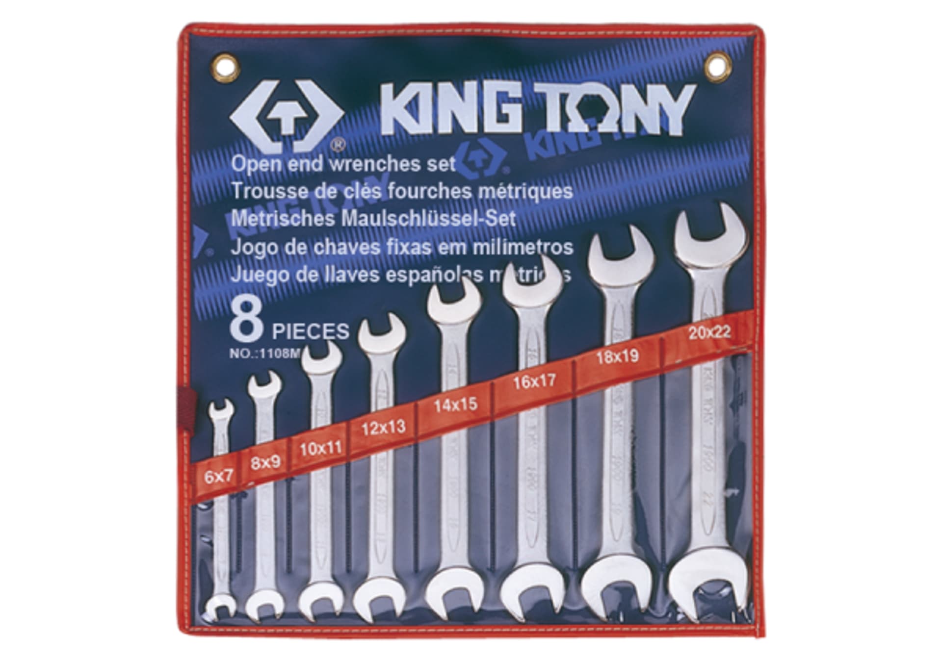 

ZESTAW KLUCZY PŁASKICH 8cz. 6 - 22mm, ETUI King Tony