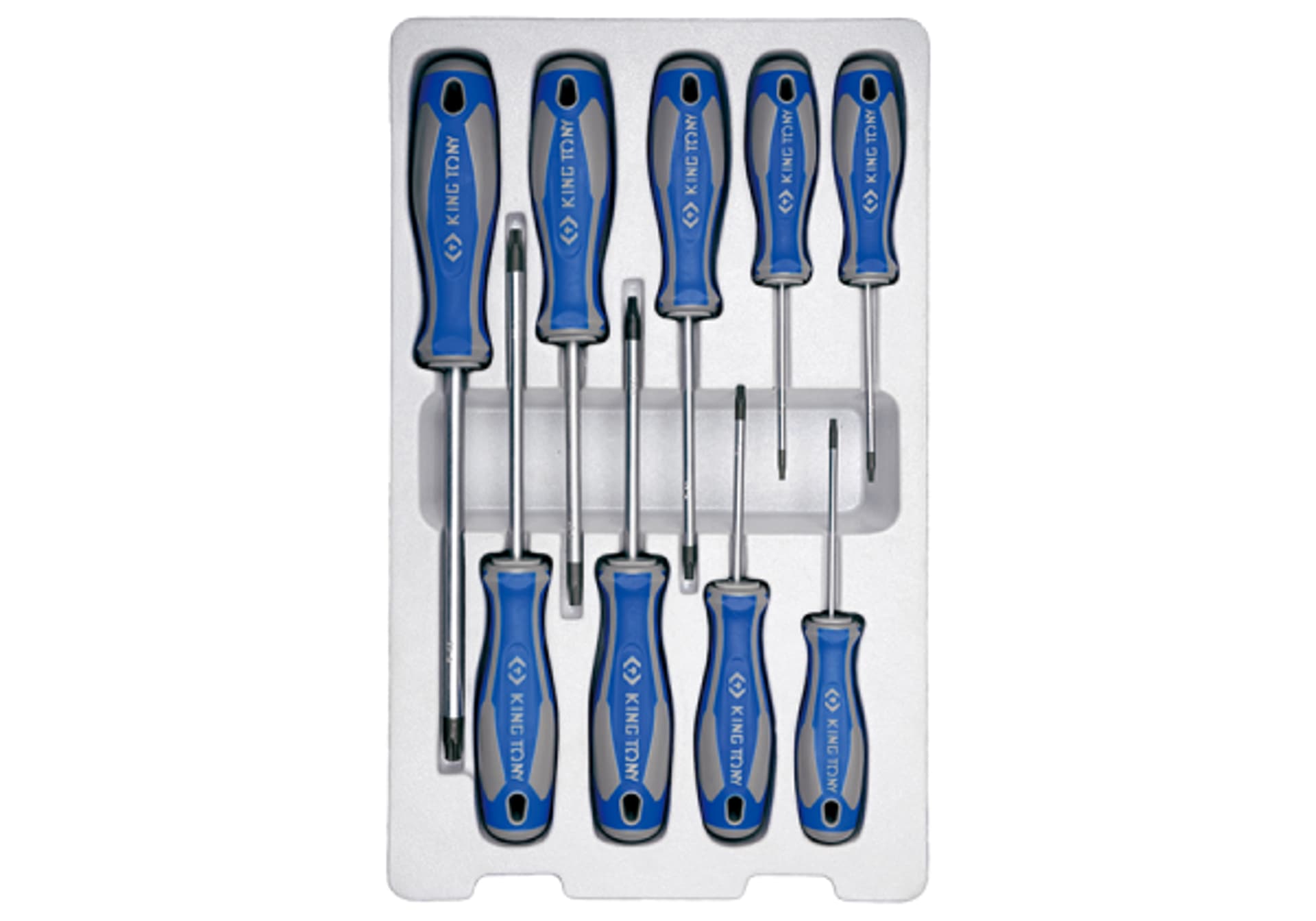 

ZESTAW WKRĘTAKÓW 9 cz. TORX Z OTWOREM T8, T9, T10, T15, T20, T25, T27, T30, T40 King Tony