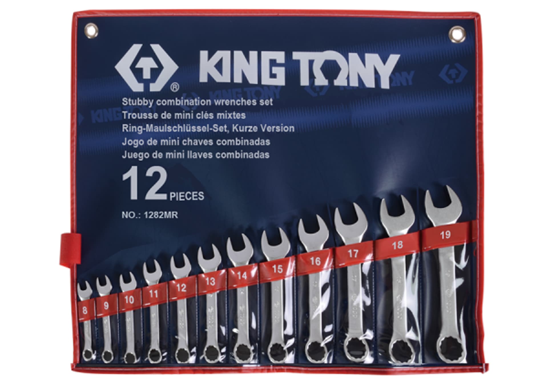 

ZESTAW KLUCZY PŁASKO-OCZKOWYCH KRÓTKICH 12cz. 8 - 19mm, ETUI King Tony