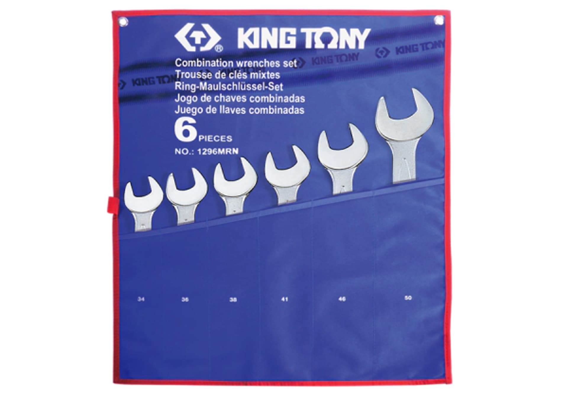

ZESTAW KLUCZY PŁASKO-OCZKOWYCH 6cz. 34 - 50mm, ETUI King Tony