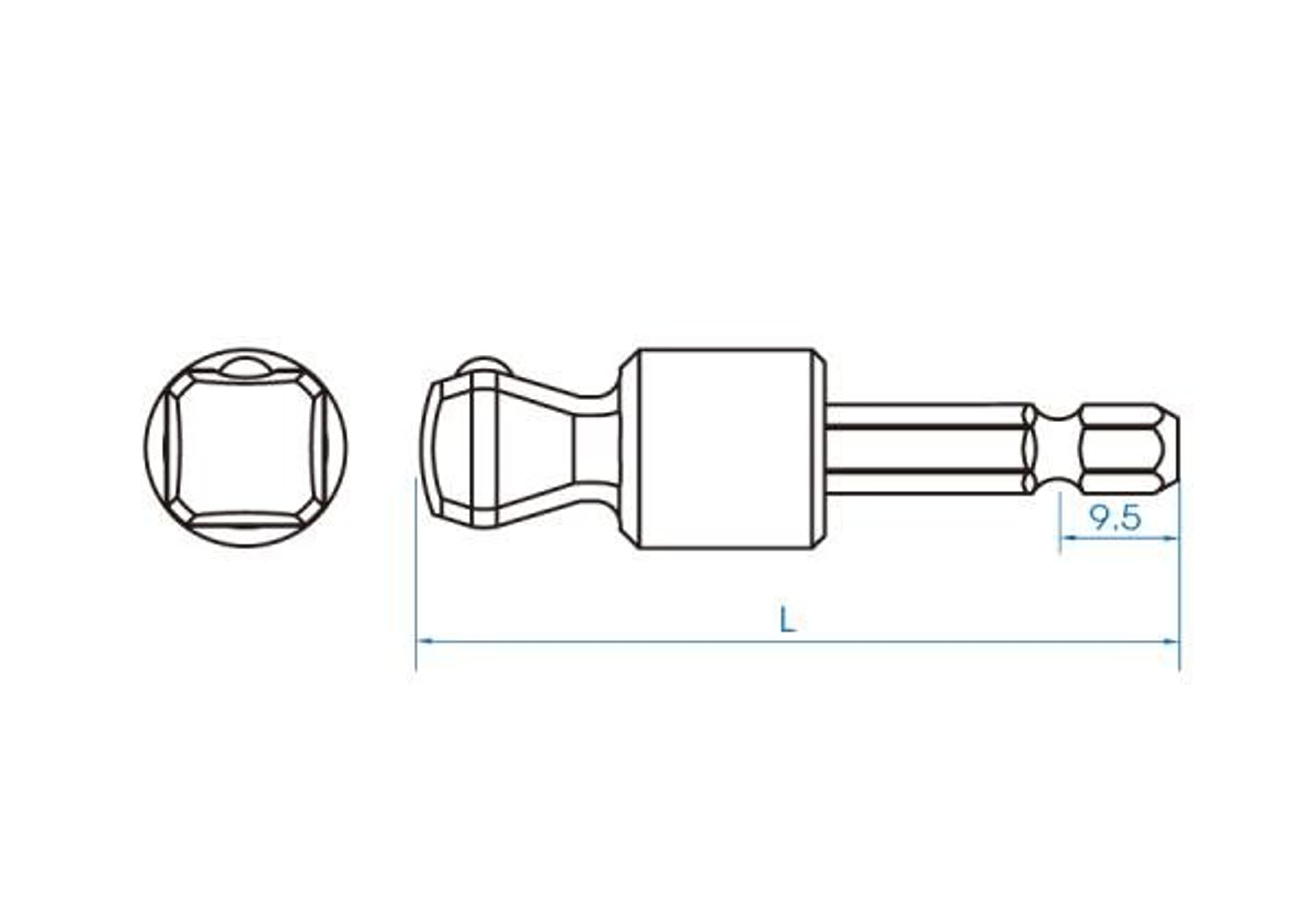 

UCHYLNY UCHWYT DO NASADEK 1/2" DO WKRĘTAREK 1/4" x 60mm King Tony
