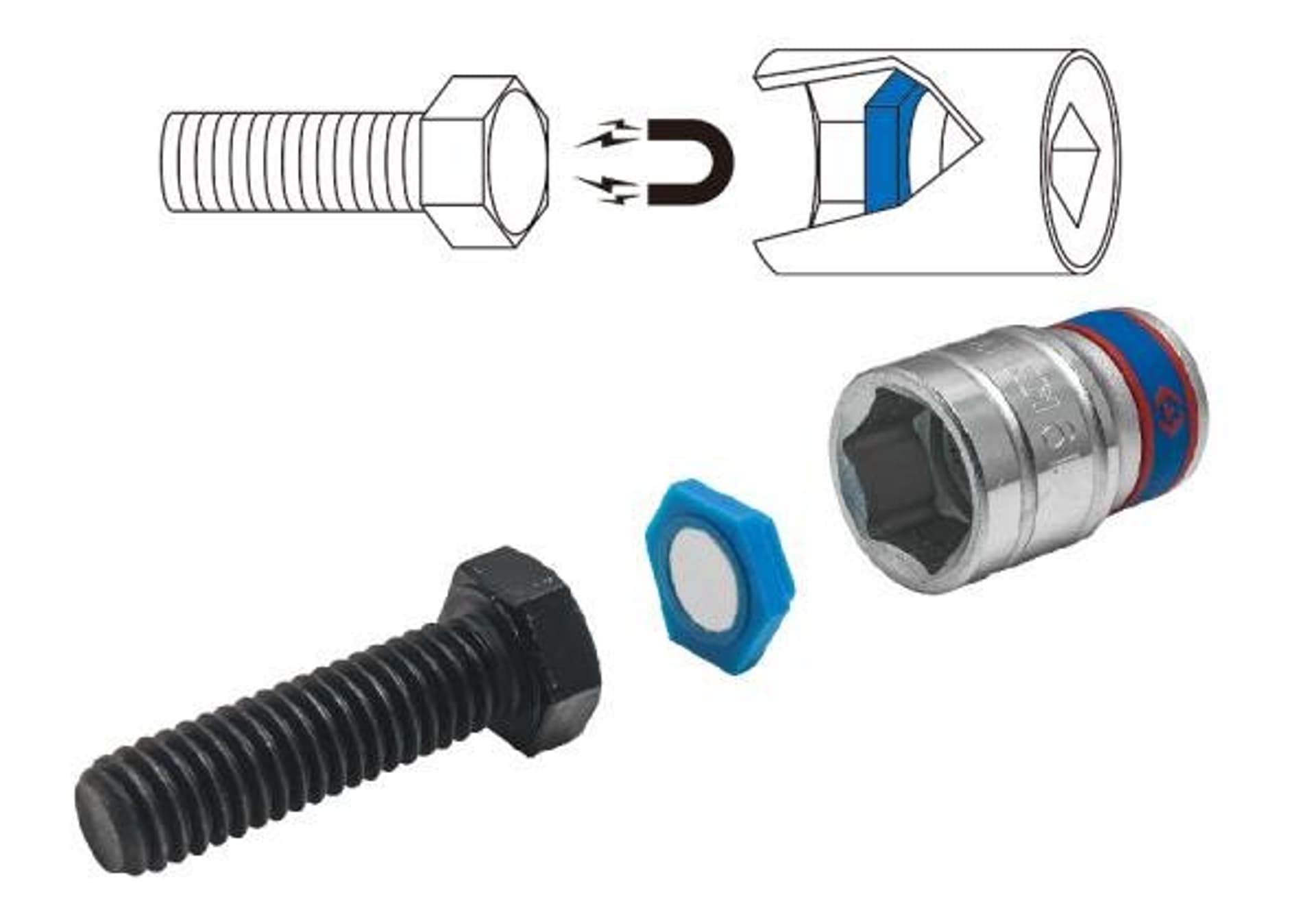 

ZESTAW WKŁADEK MAGNETYCZNYCH DO NASADEK 8-19mm, 11 cz. King Tony