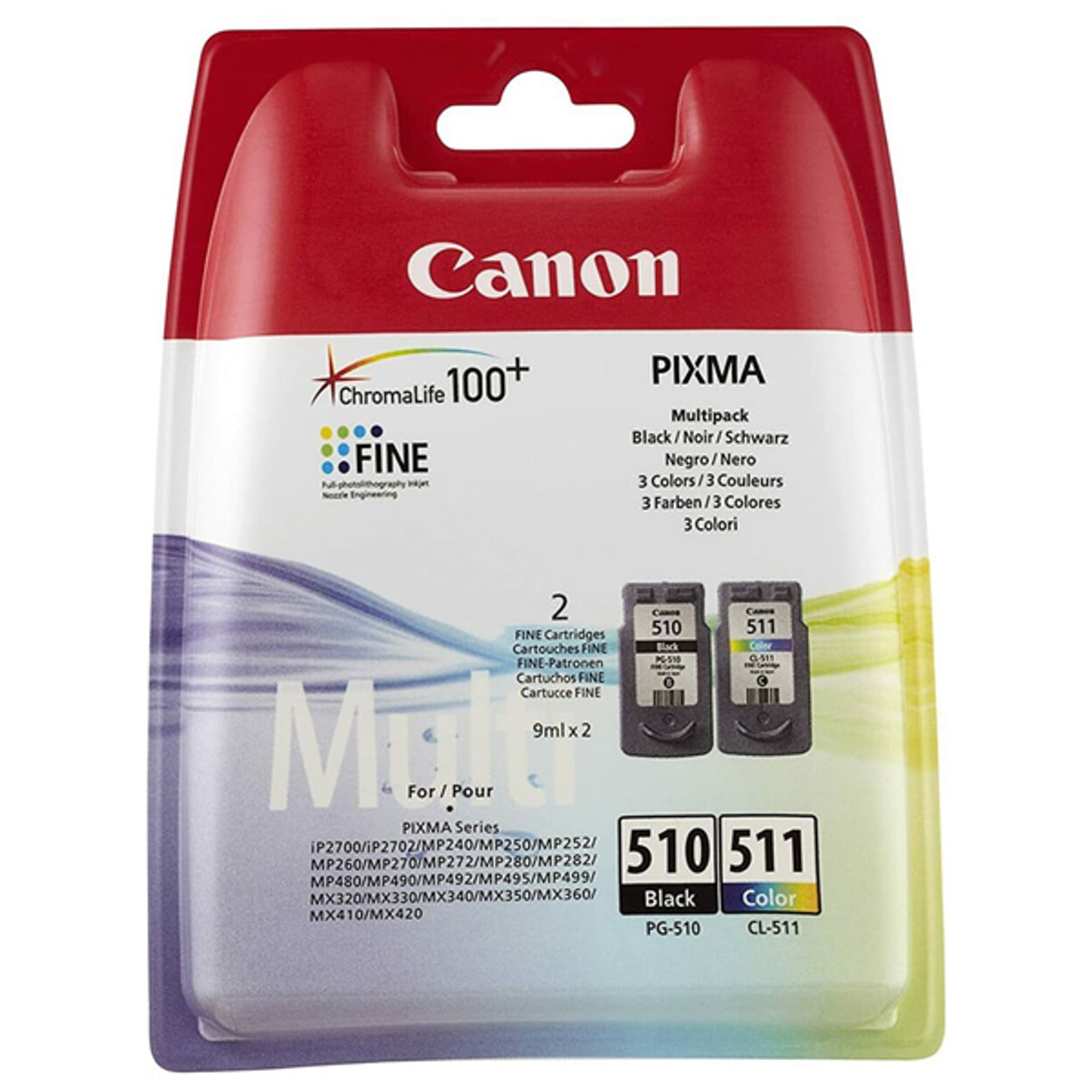 

Tusz CANON (PG-510+CL-511/2970B011AA) czarny + kolor (2szt)