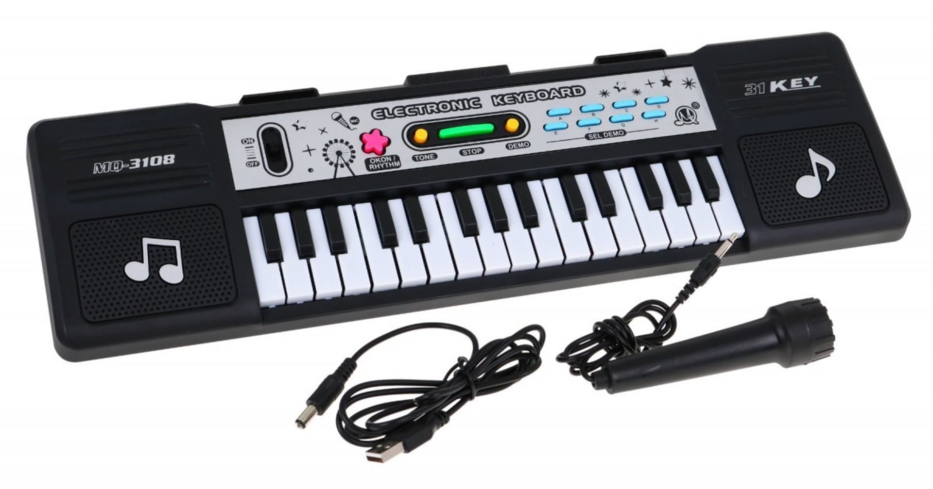 

31-klawiszowy Keyboard dla dzieci 5+ Mikrofon + Tryb lekcji - model nr 3108
