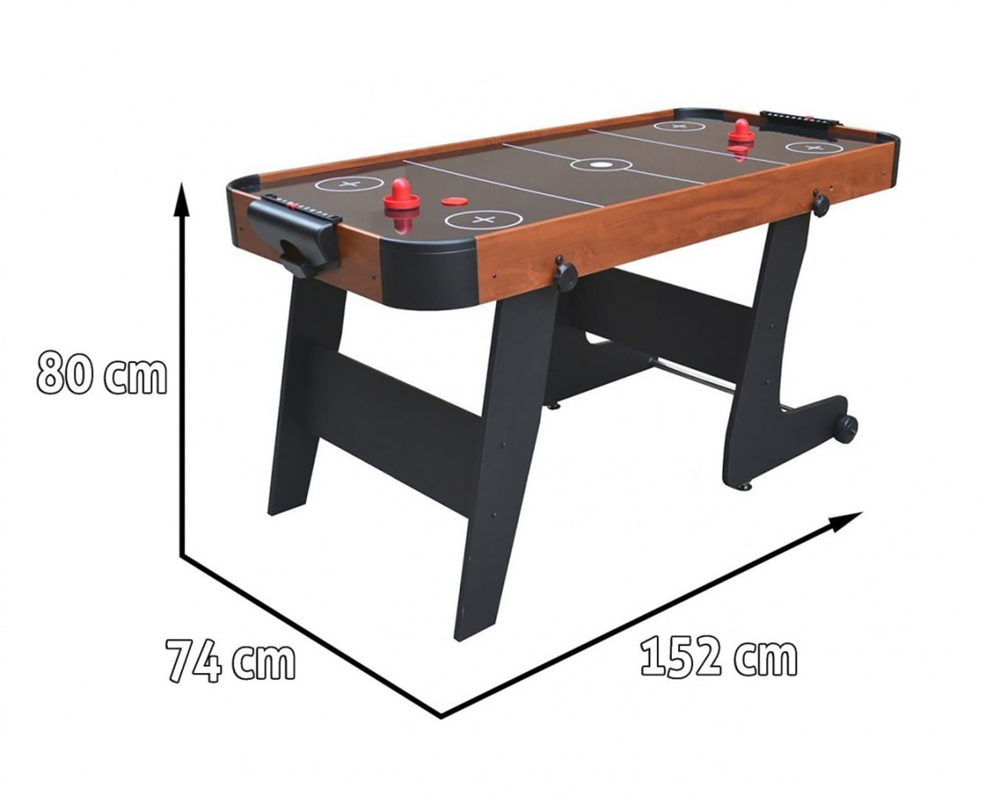

Cymbergaj dla dzieci + Stół do gry z MDF + Rodzinna gra Air Hockey brązowy 152x74x80cm