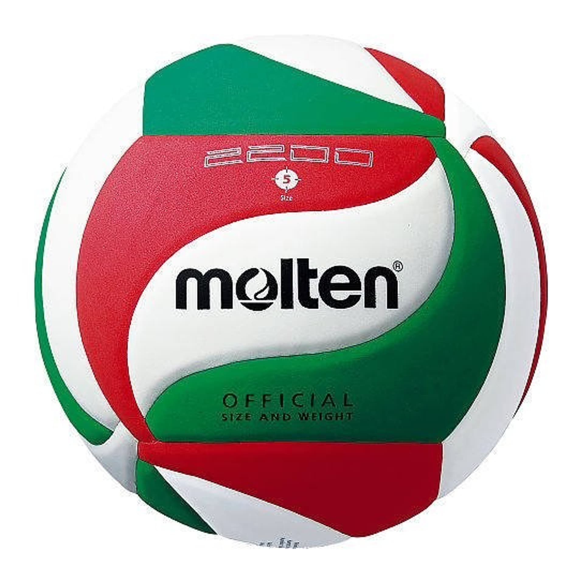

Piłka siatkowa Molten V5M2200 (kolor Biały. Czerwony. Zielony, rozmiar 5)