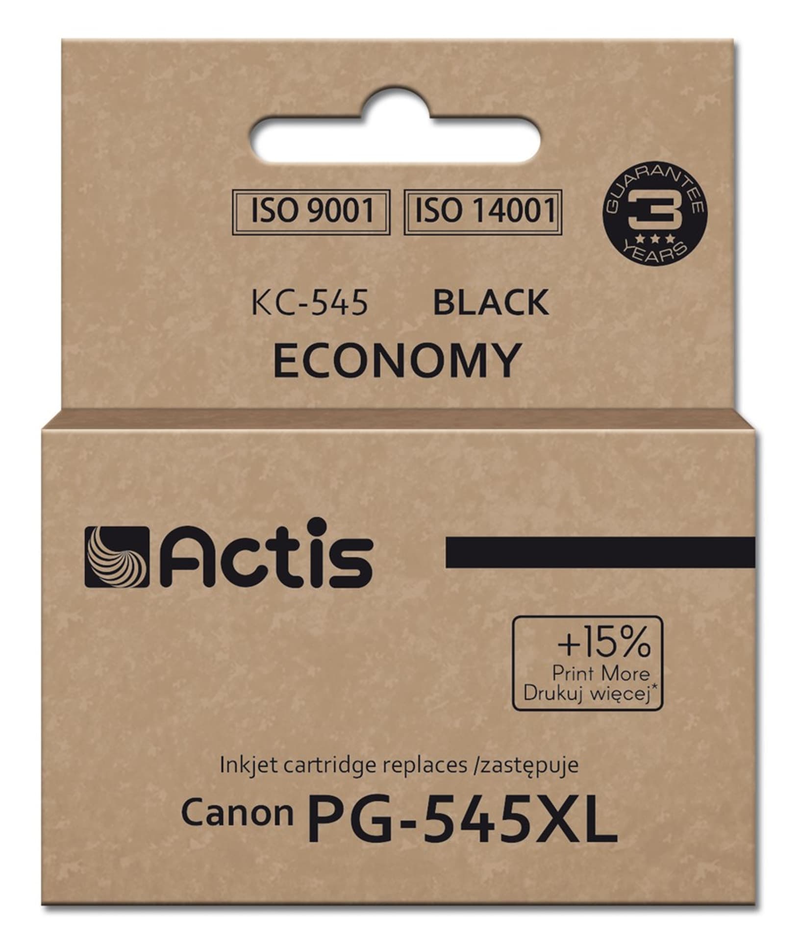 

Actis KC-545 Tusz (zamiennik do Canon PG-545XL; Supreme; 15 ml; 207 stron; czarny).