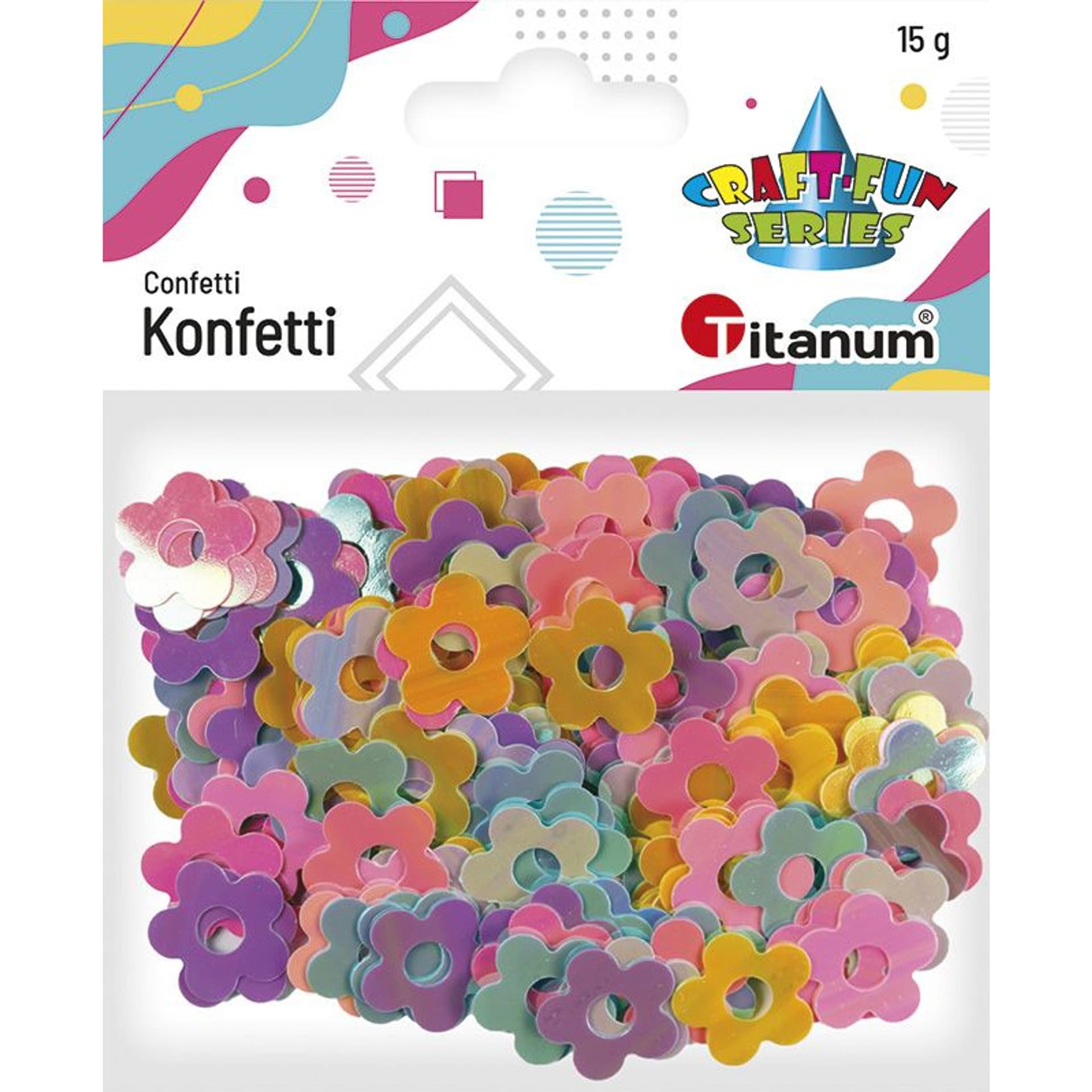 

Konfetti kwiaty 19mm mix kol. pastelowych 15g 472900 TITANUM