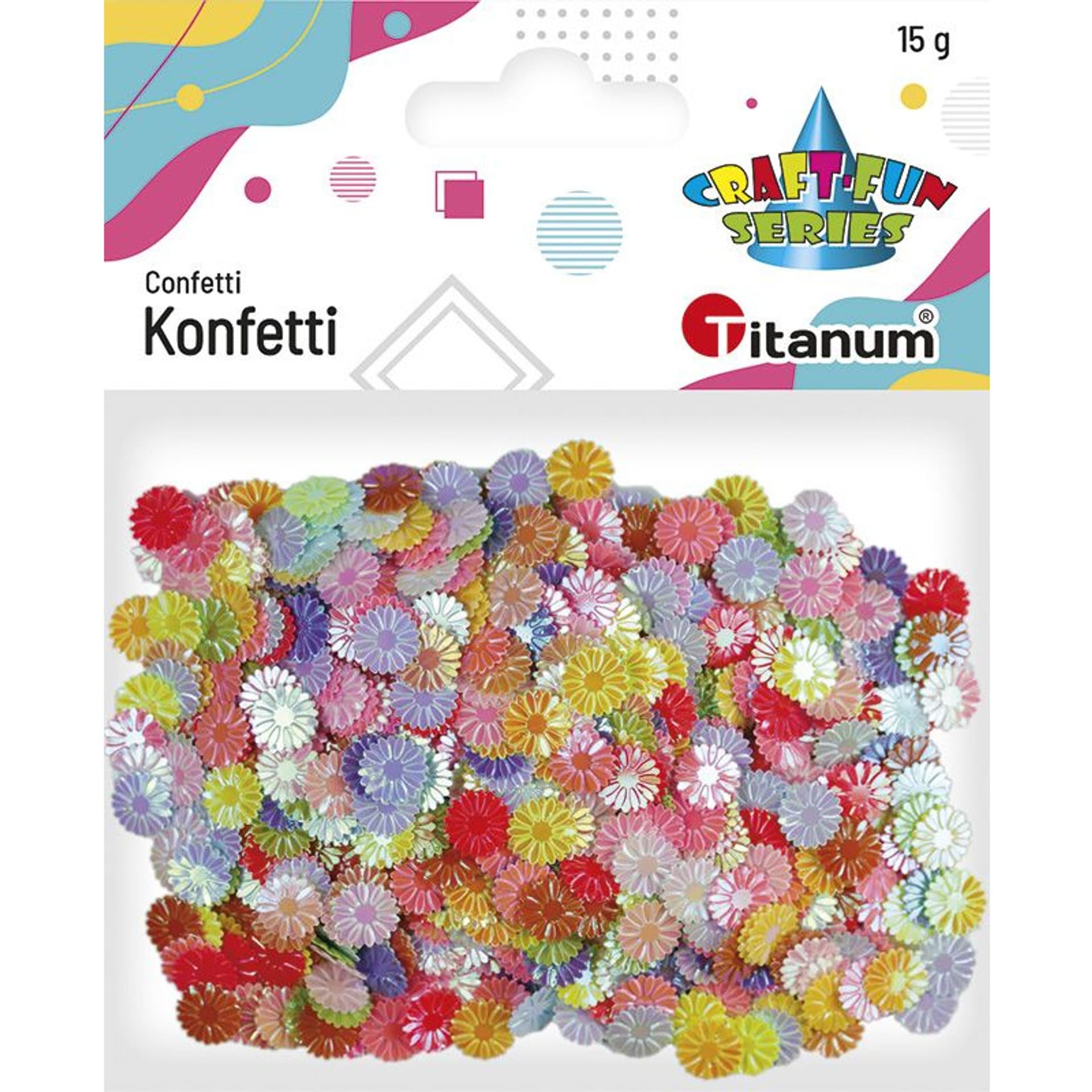 

Konfetti kwiaty okrągłe 9mm mix kol. 15g 472902 TITANUM