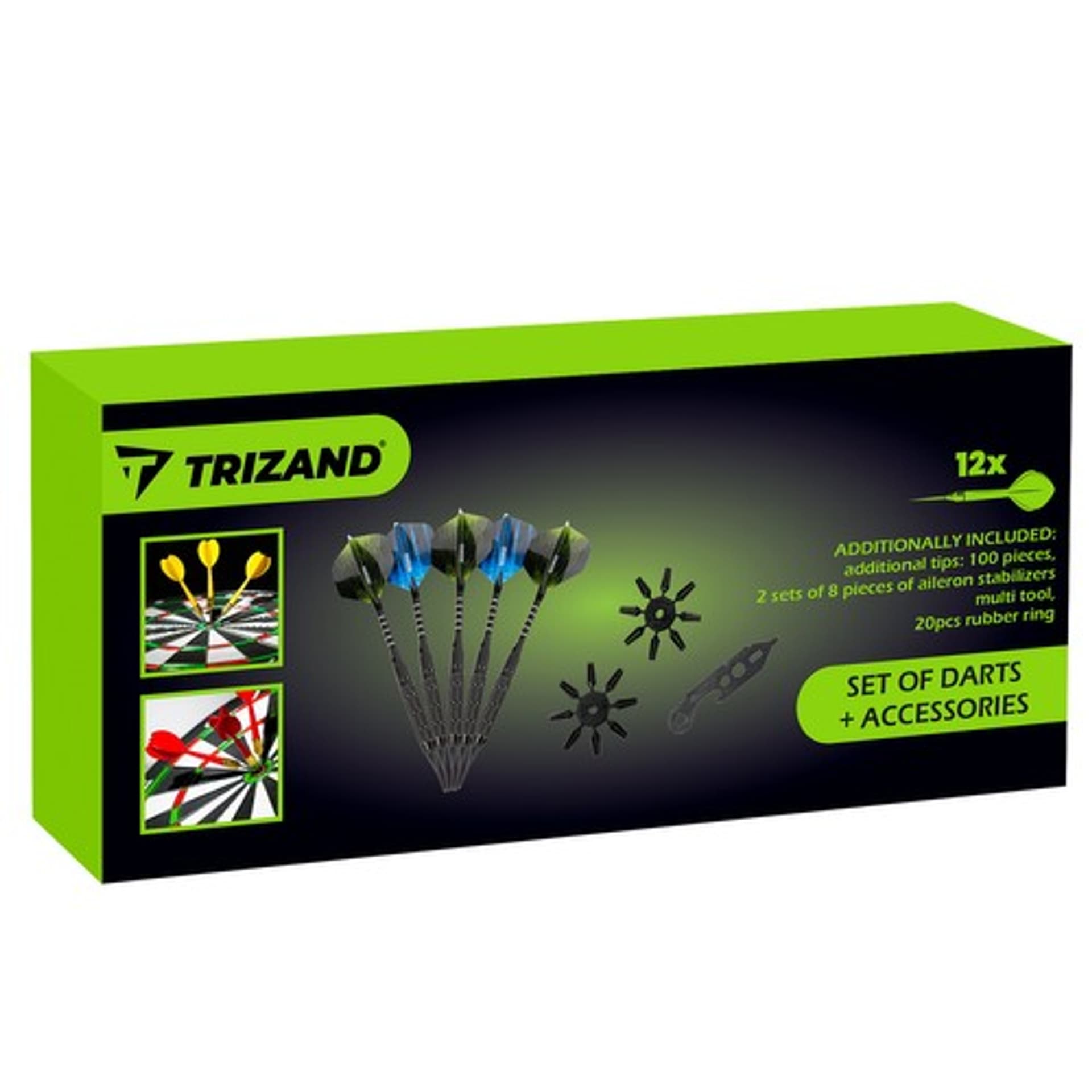 

Zestaw 12 rzutek/ lotek + akcesoria Trizand 21629