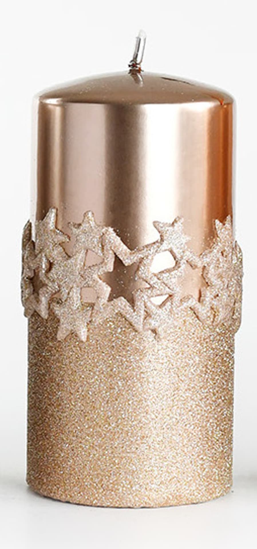 

Świeca ICE STAR walec duży parafinowa 7xh18cm ROSE GOLD